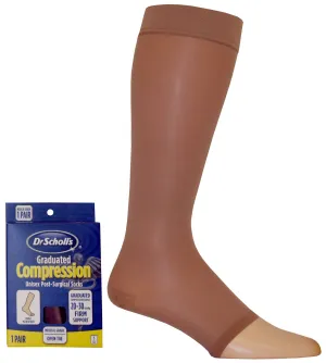 Dr. Scholl's Unisex Surgical Weight Microfiber 20-30 mmHg OPEN TOE Knee Highs, Clearance