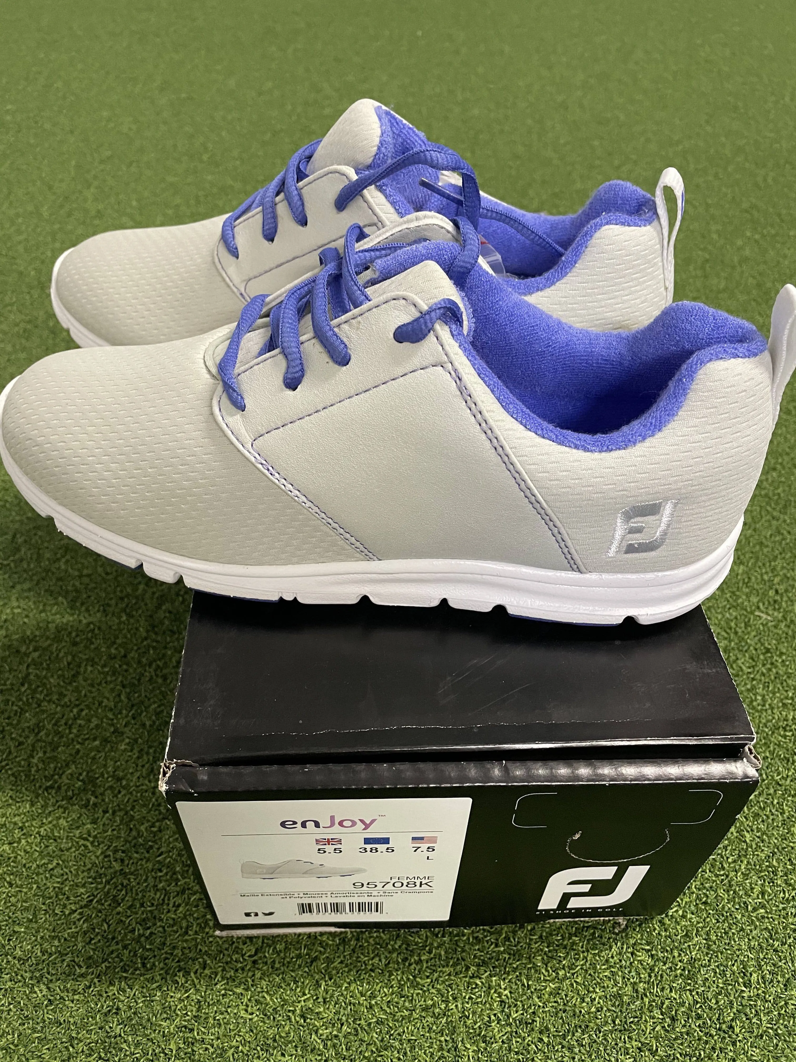 EX Shop Display Footjoy Ladies enJoy Golf Shoes 95708K / Light Grey / Size UK 5.5