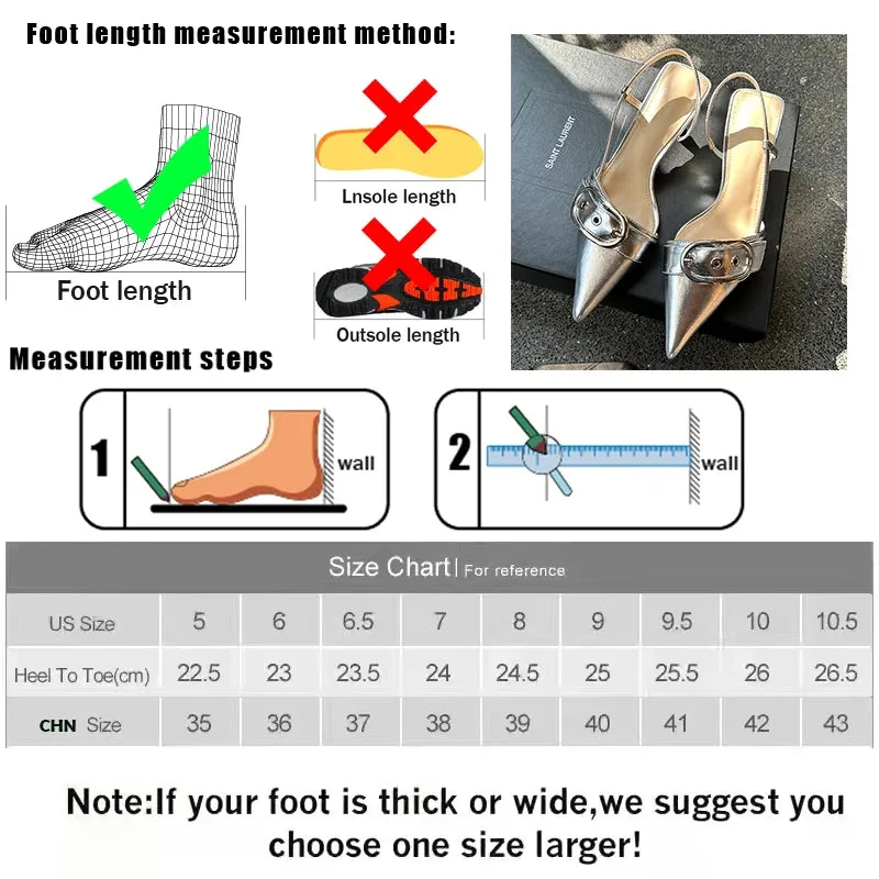 Fashion Ladies Shoes New High Heels Sandals Metal Buckle Pointed Toe Female Footwear Summer Design Pumps Women Heeled Shoes