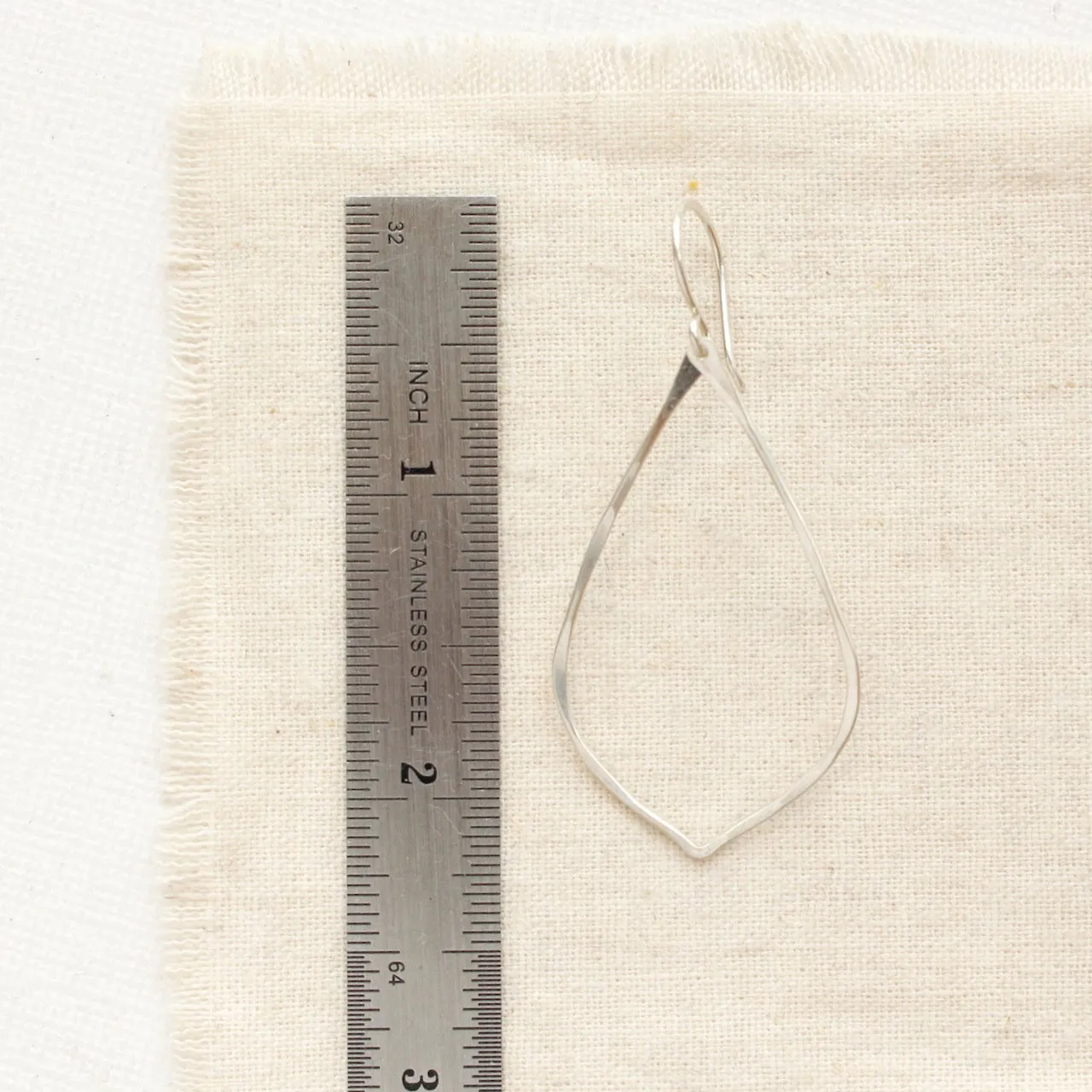 Forged Pointed Silver Hoop Earrings