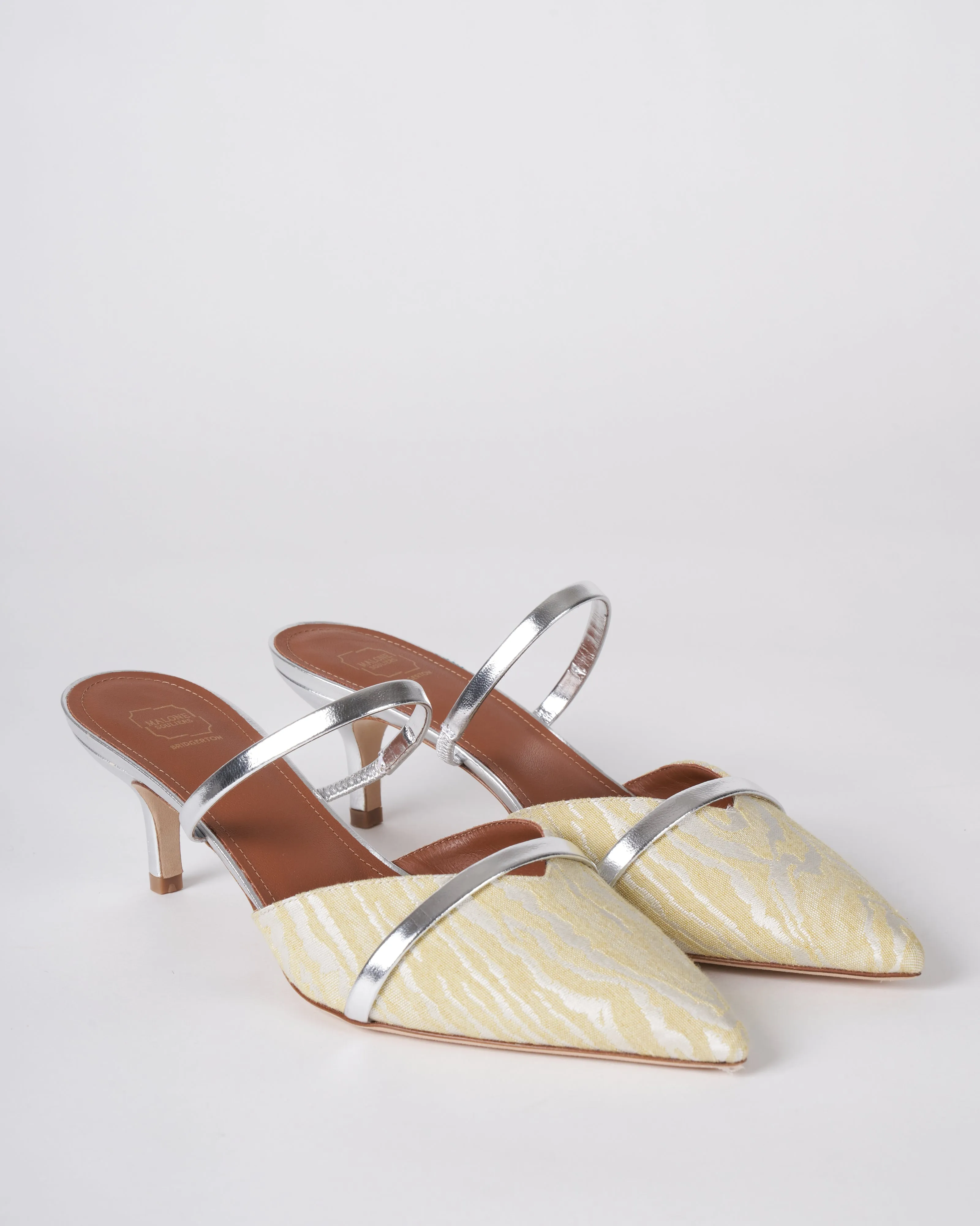 frankie heel - pale yellow/silver