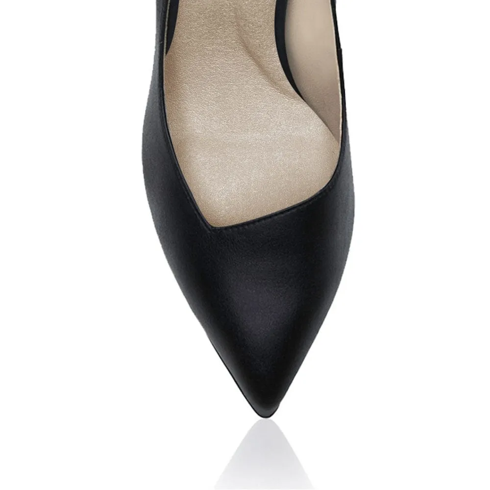 Frida Vegan Nappa Leather Pointed Toe Pump | Midnight Black