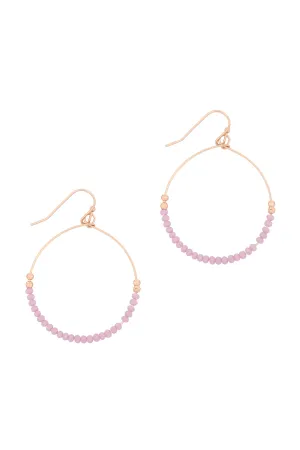 GLASS BEAD ROUND EARRINGS