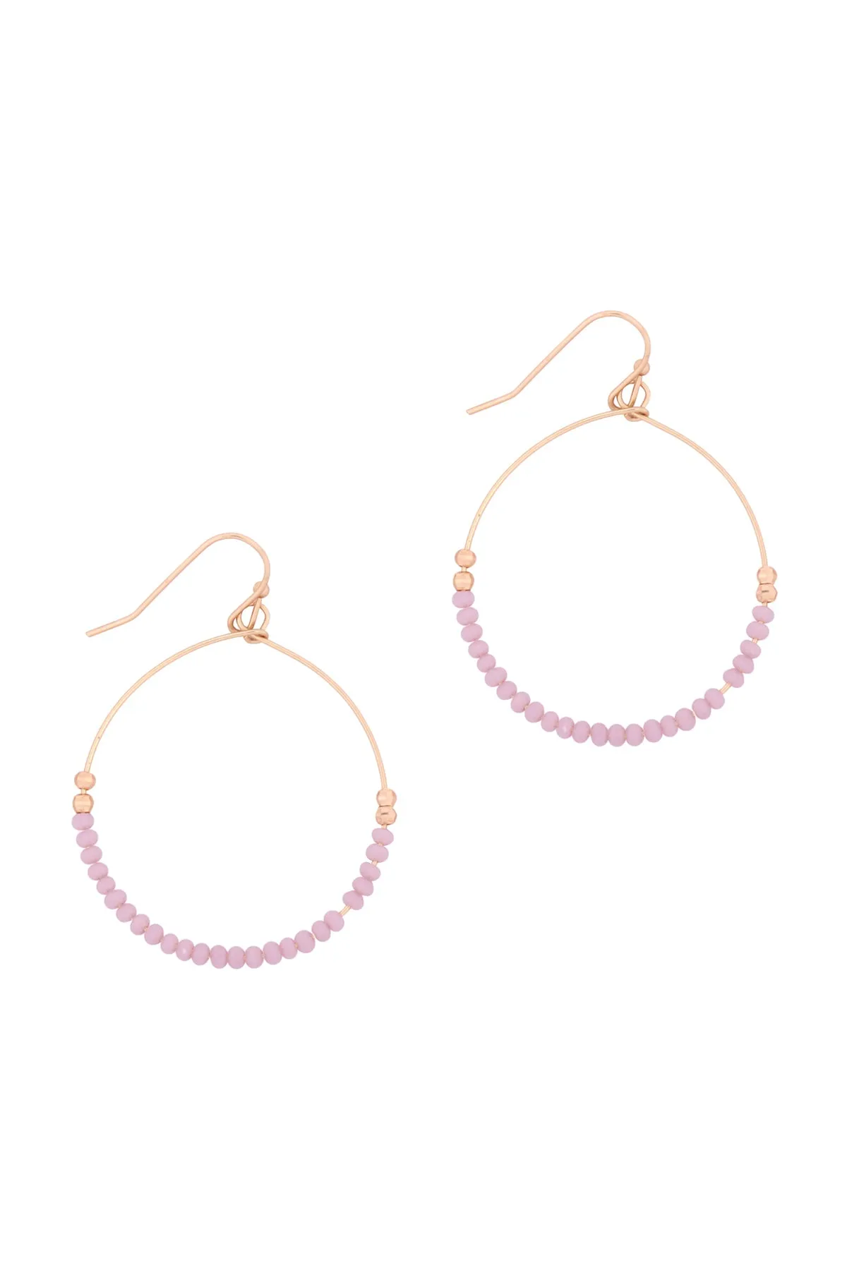 GLASS BEAD ROUND EARRINGS