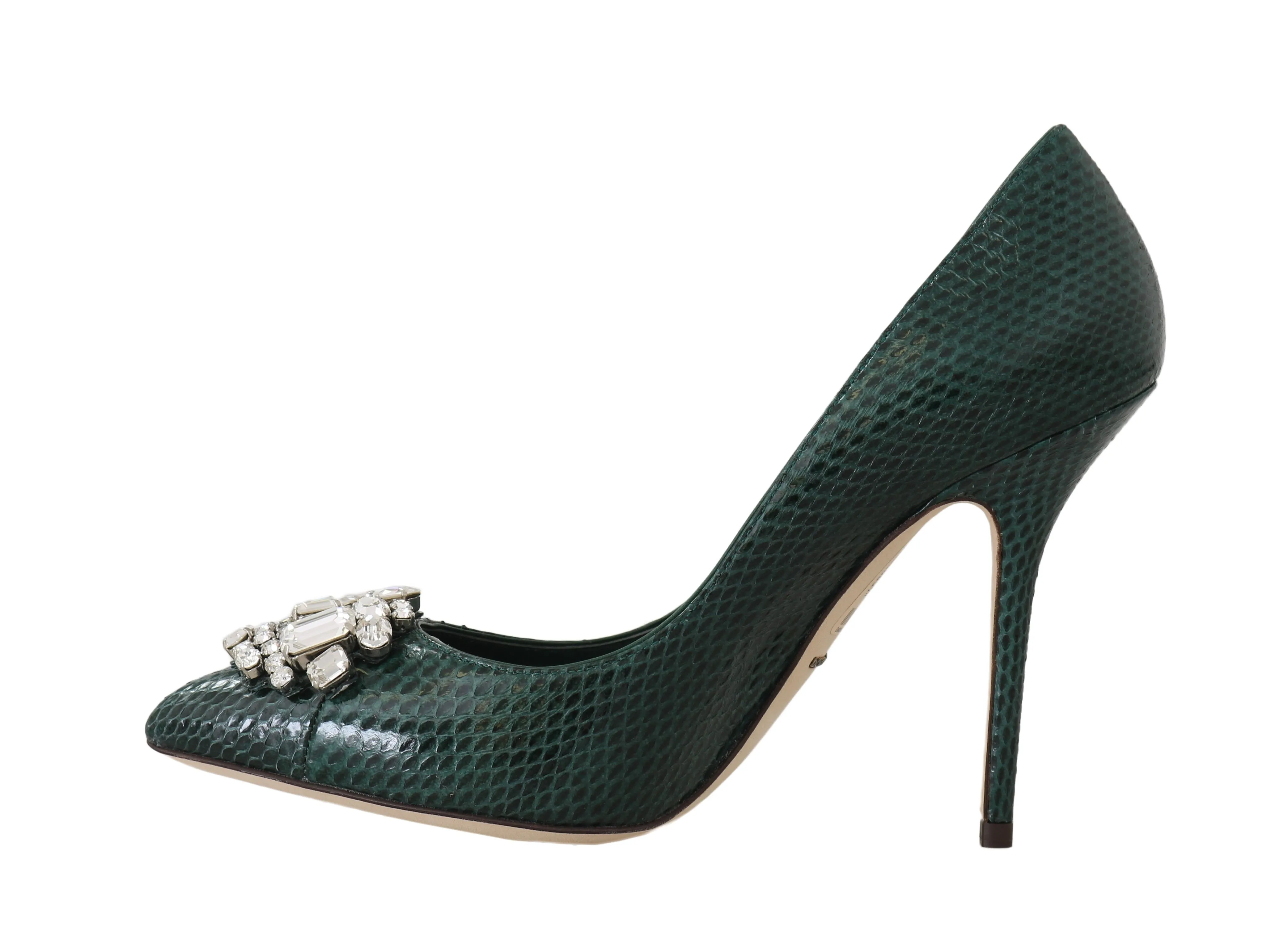 Green Snakeskin Ayers Crystal Pumps
