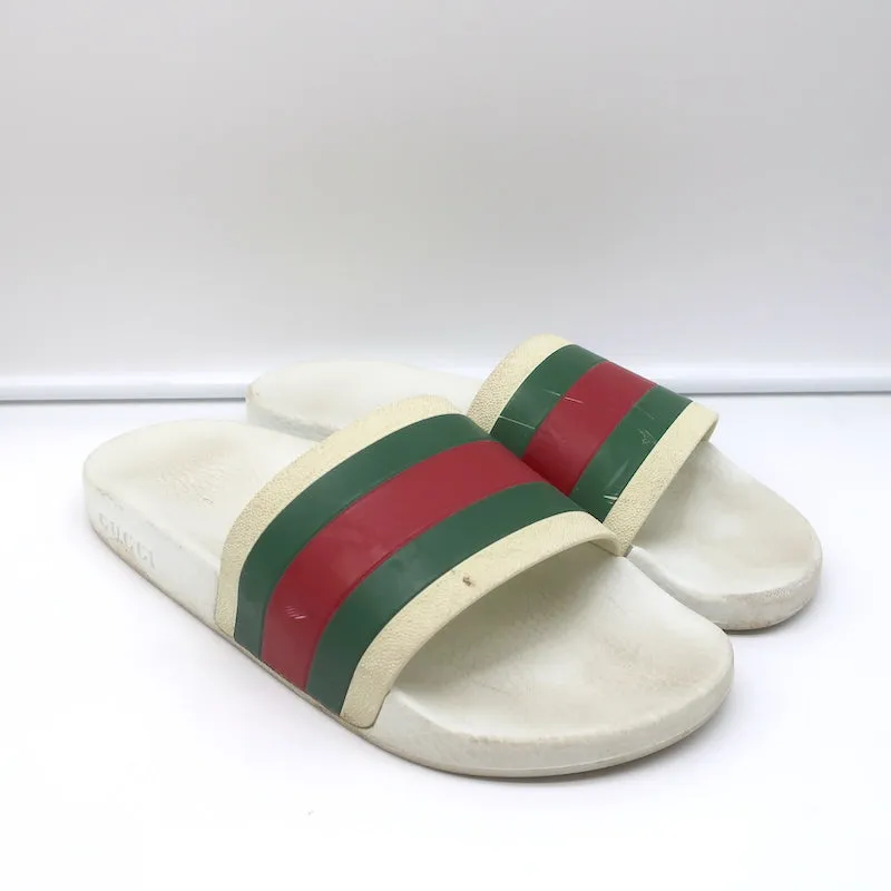 Gucci Pursuit 72 Pool Slides White Size 7
