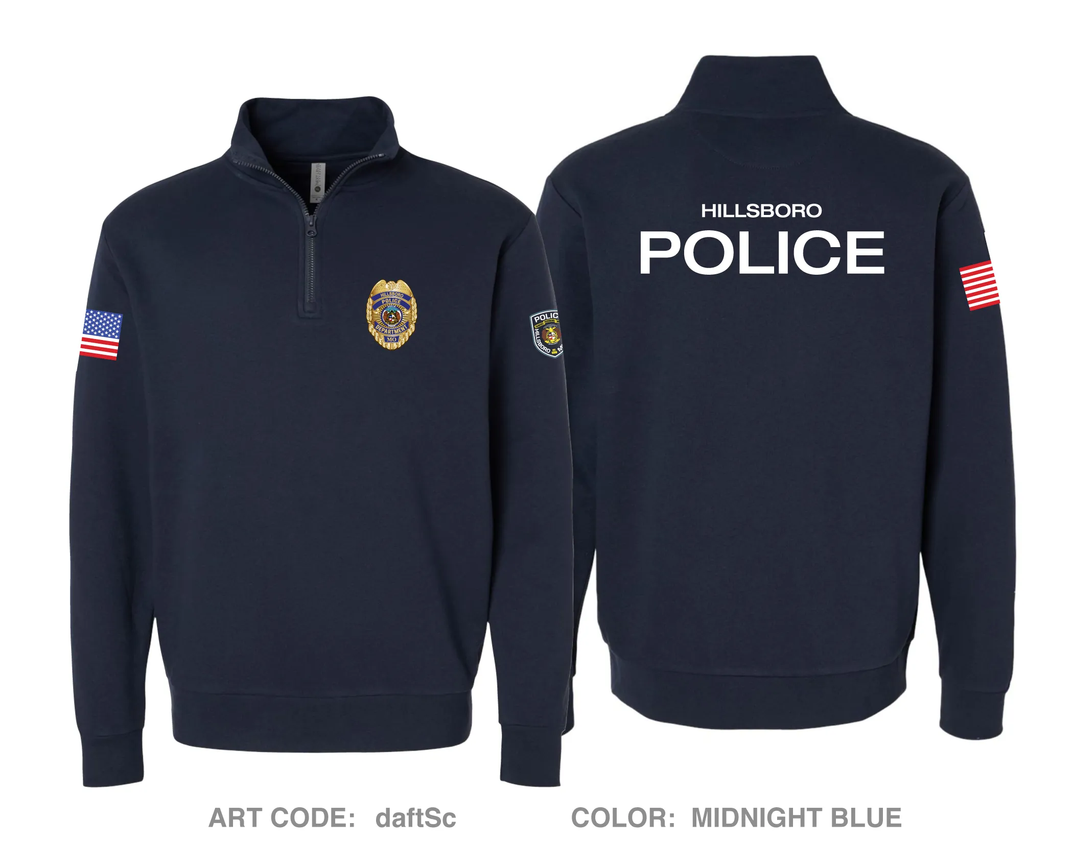 Hillsboro Police Department Comfort Fleece Quarter-Zip - daftSc