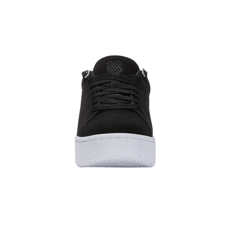 K-Swiss Women's Classic PF Platform Sde Court Shoes in Black/Silver/White