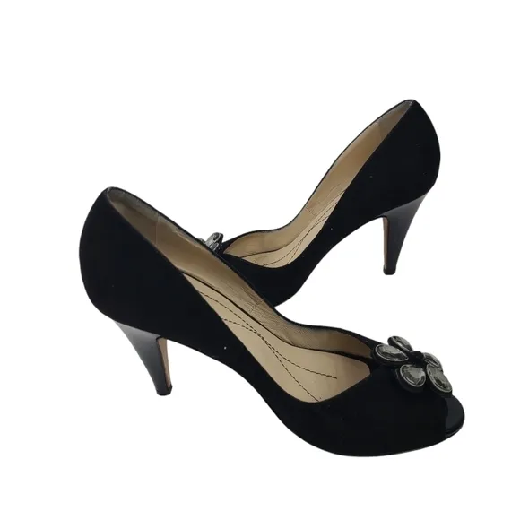 Kate Spade‎ Open Toe Velour Heels Size 7
