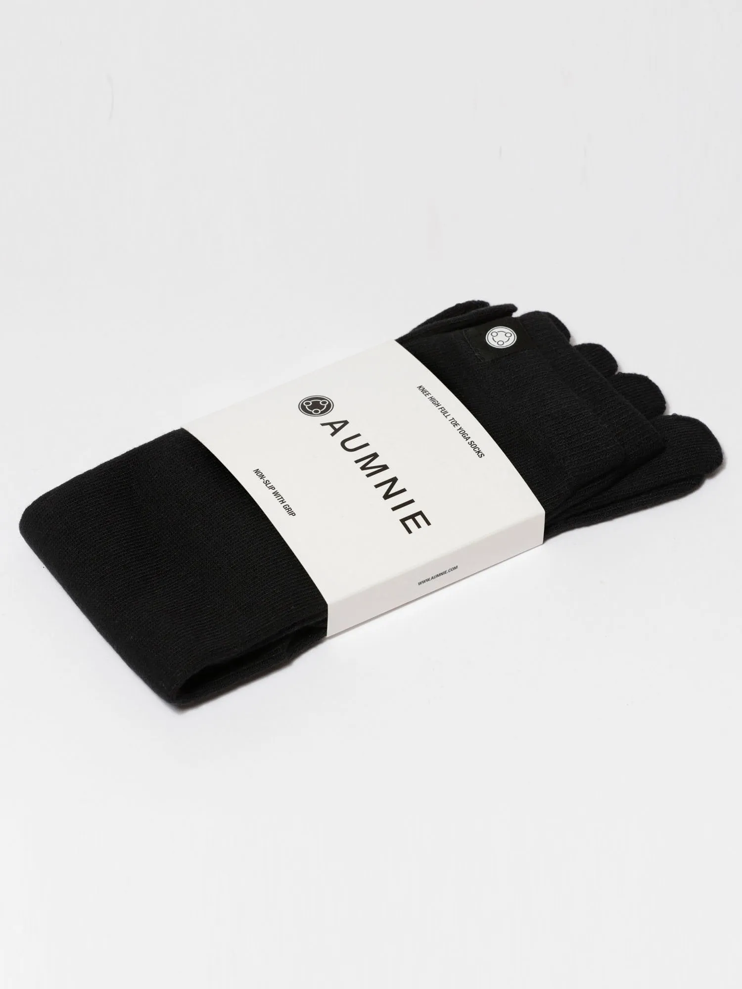 KNEE HIGH FULL TOE YOGA SOCKS, BLACK