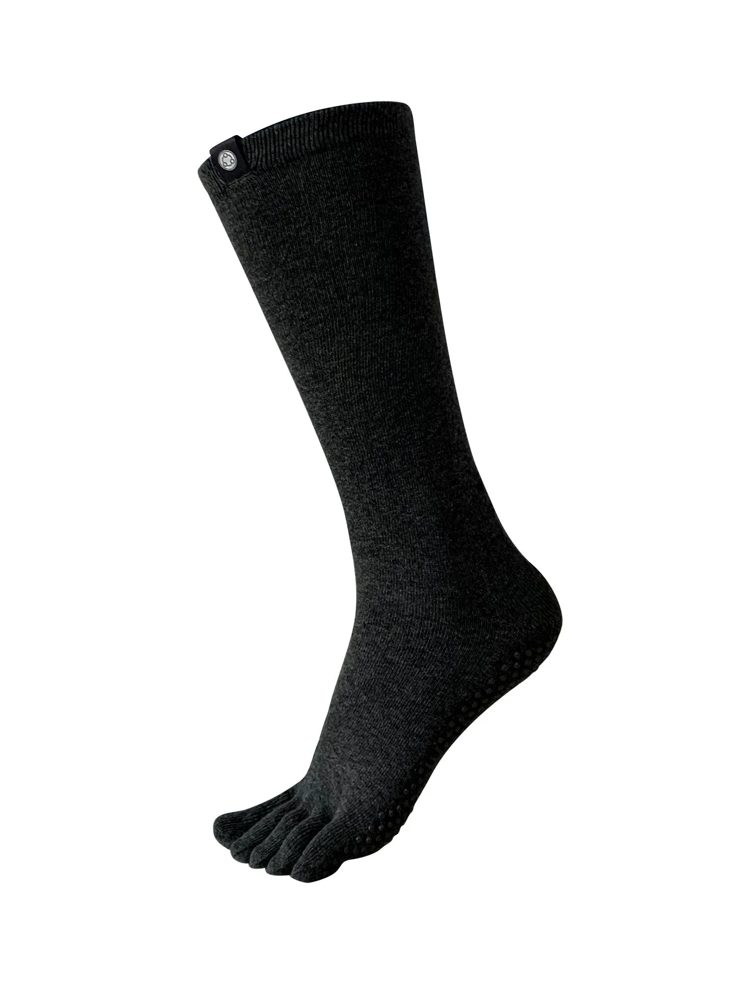 KNEE HIGH FULL TOE YOGA SOCKS, BLACK
