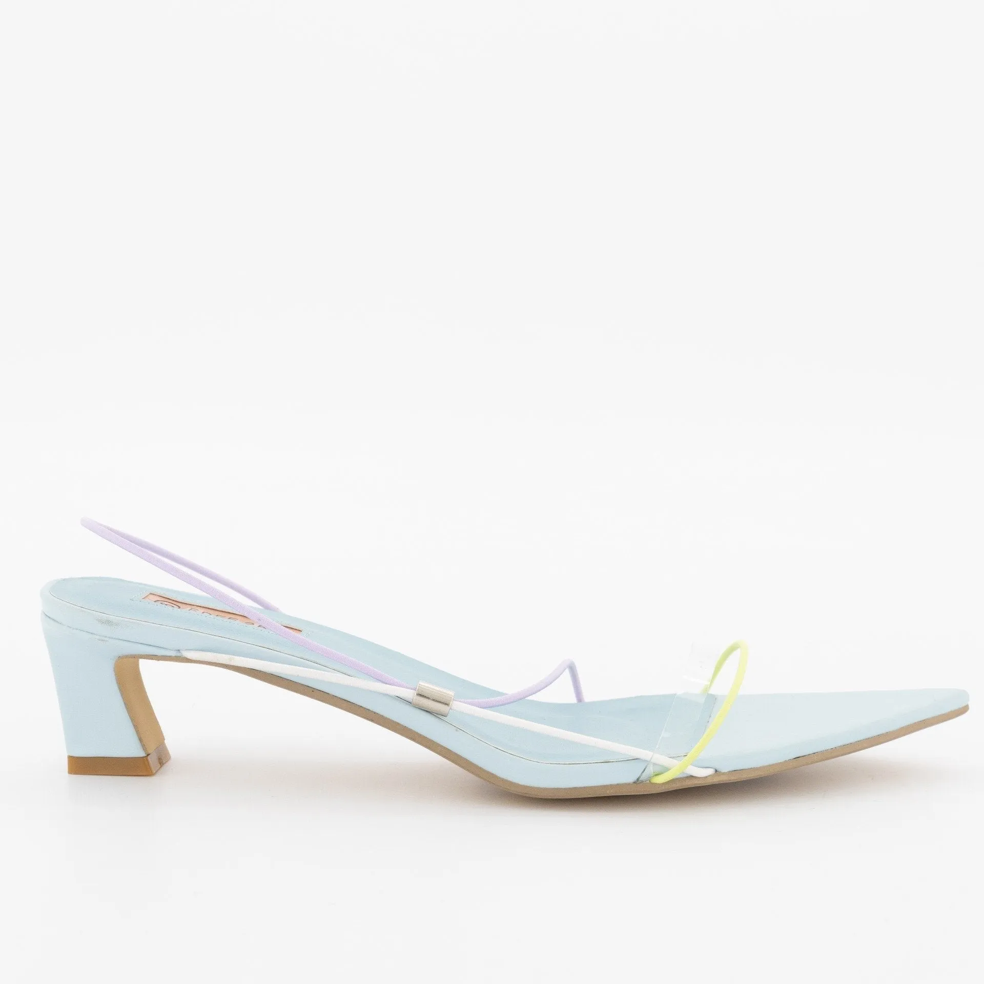 Ladies Multi-Colour Pointed Heel Sandal-Multi