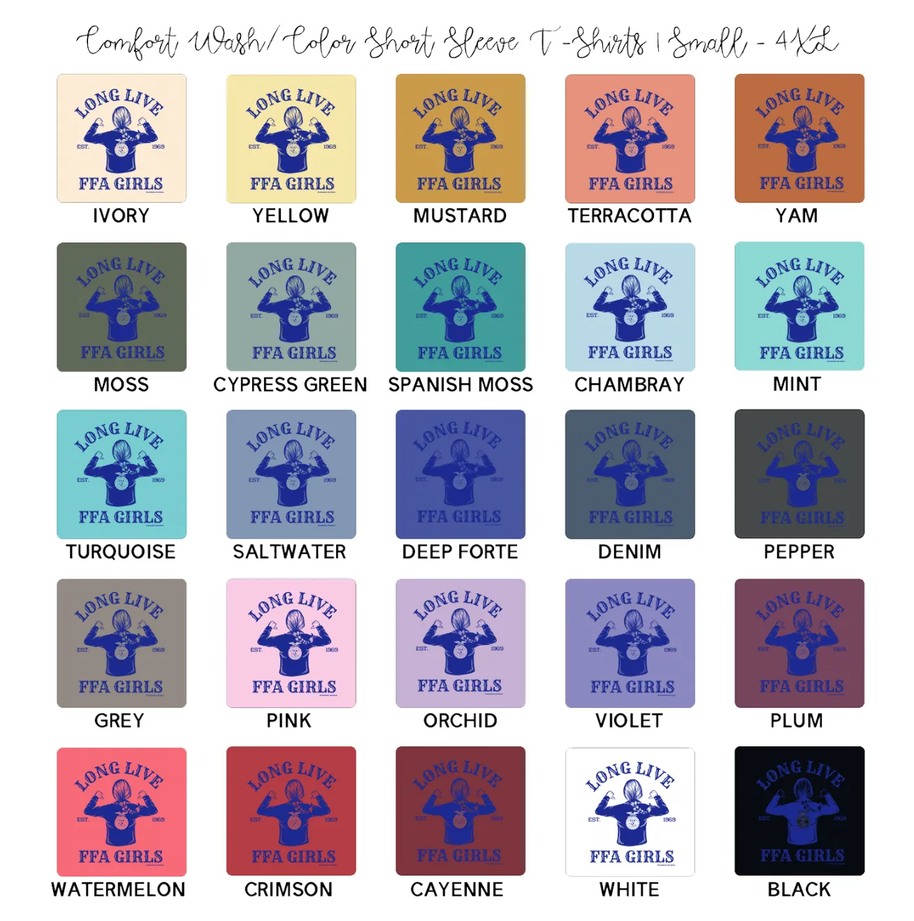 Long Live FFA Girls ComfortWash/ComfortColor T-Shirt (S-4XL) - Multiple Colors!