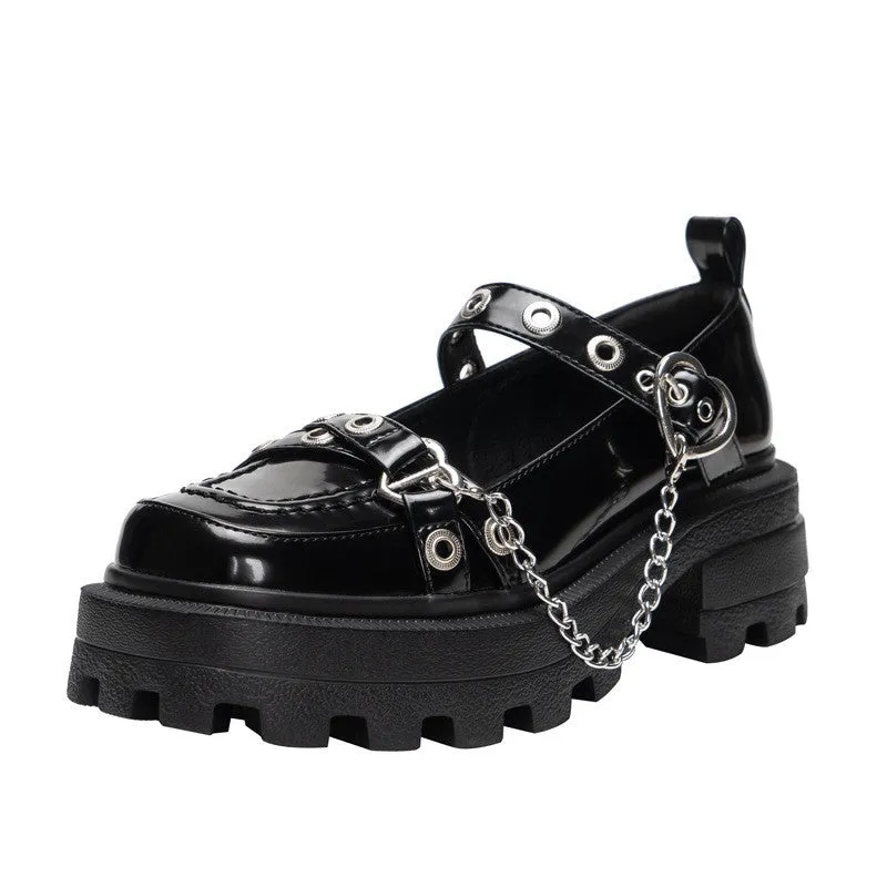 LOVE BUCKLE CHAIN THICK BOTTOM SHOES UB2625