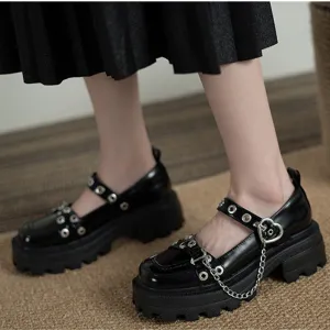 LOVE BUCKLE CHAIN THICK BOTTOM SHOES UB2625