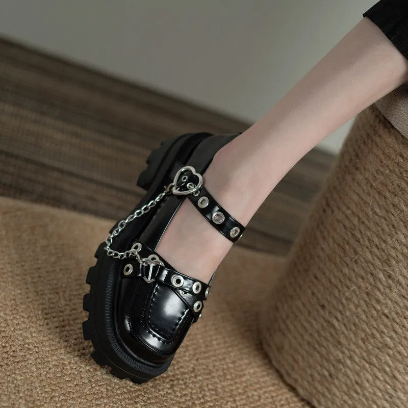 LOVE BUCKLE CHAIN THICK BOTTOM SHOES UB2625