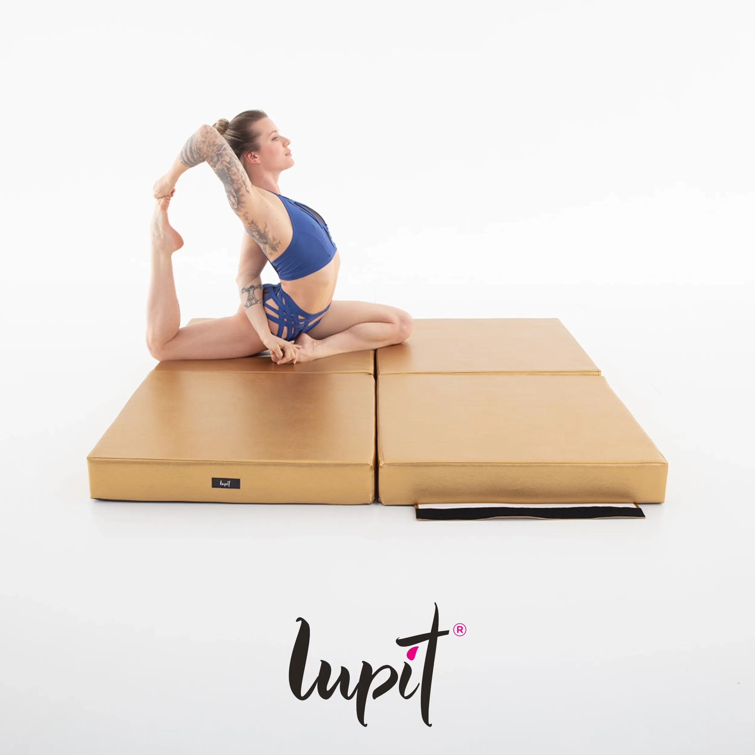Lupit Crash Mat Square Multi-Use Premium Gold Metallic | 150 cm - 12 cm