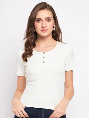 Madame Fitted White Top