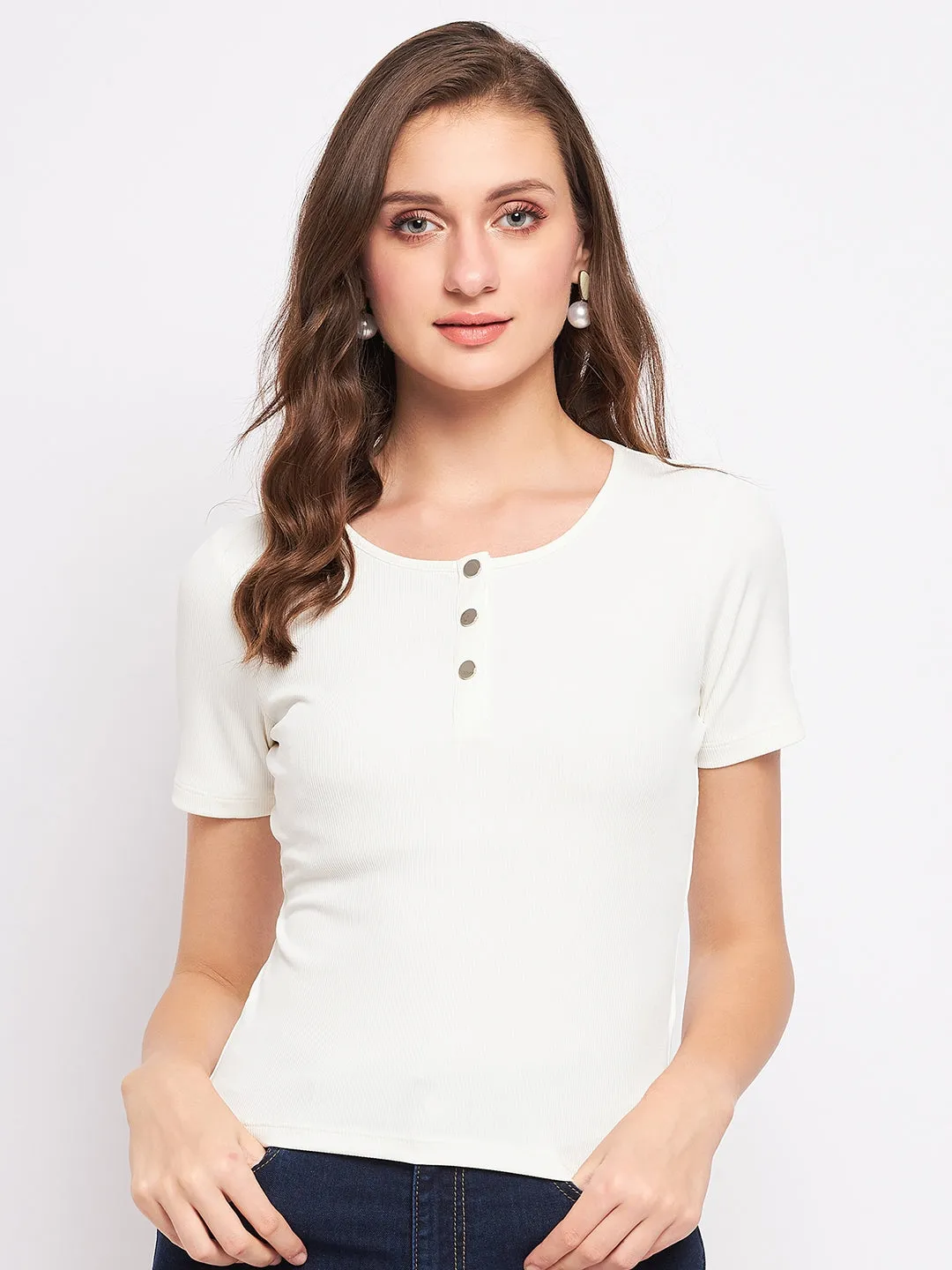 Madame Fitted White Top