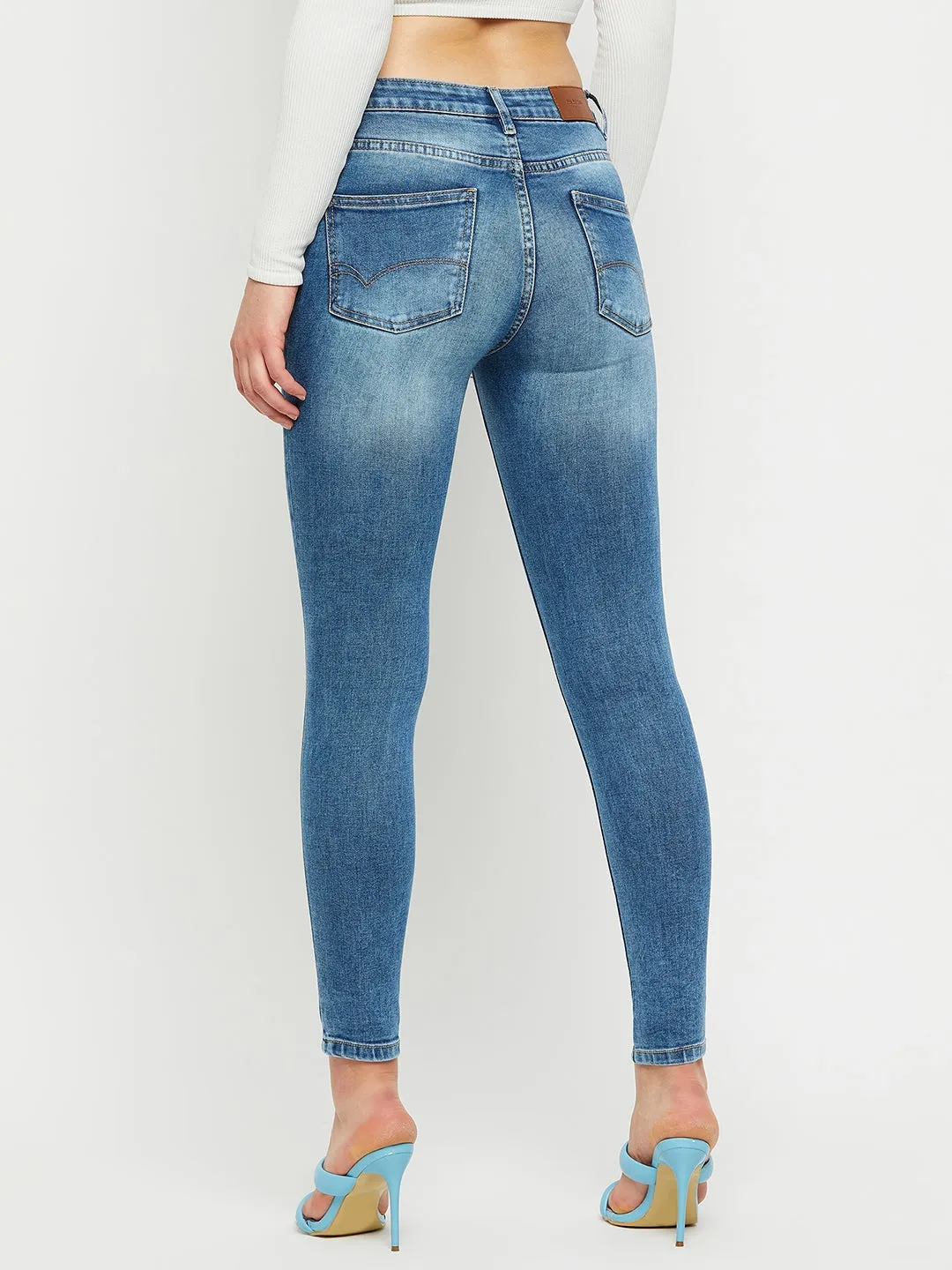 Madame Low Rise Indigo Blue Skinny Fit Jeans