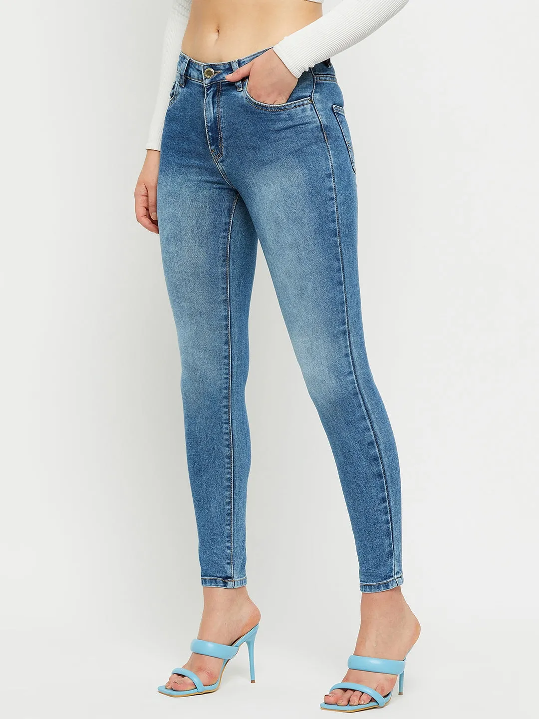 Madame Low Rise Indigo Blue Skinny Fit Jeans