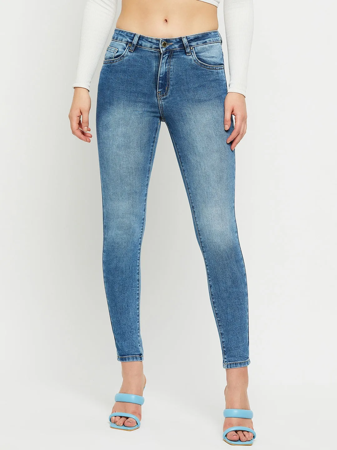 Madame Low Rise Indigo Blue Skinny Fit Jeans