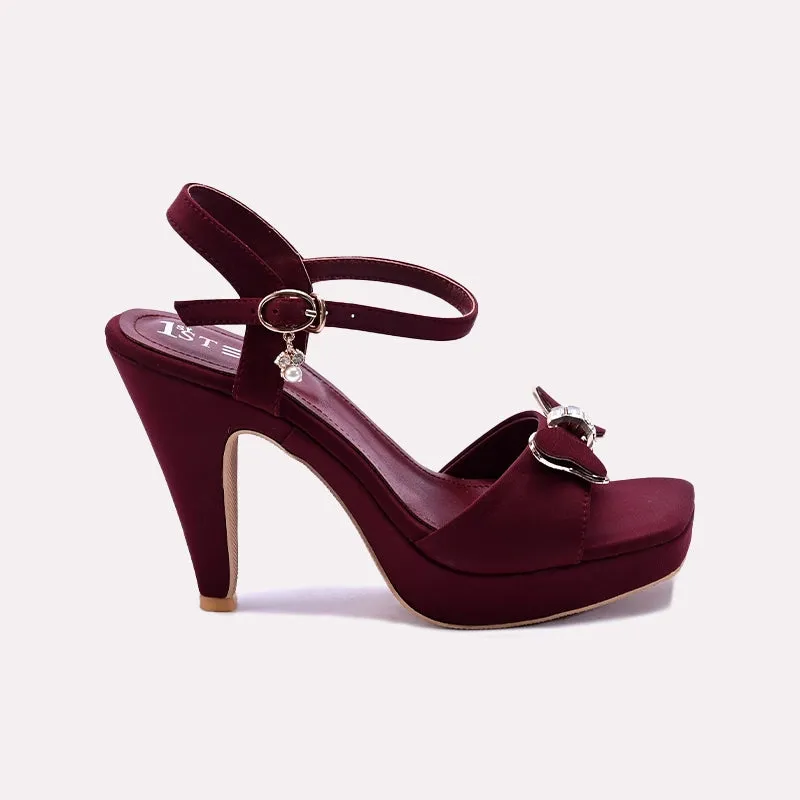 Maroon Pointed Heel Casual Sandals 0421441