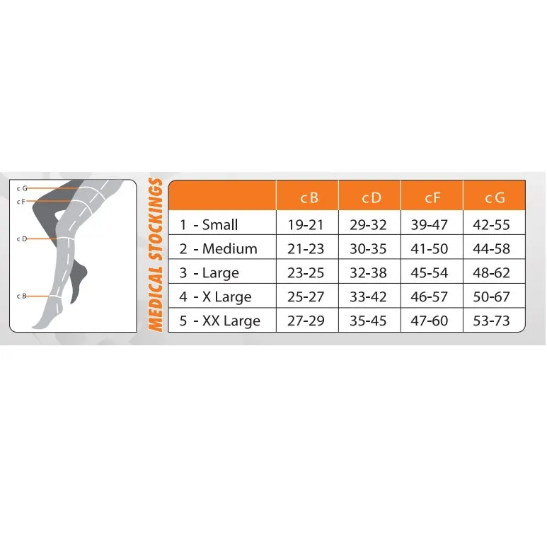 Medical Compression Stockings - Thigh High - 30-40mmHG - Open Toe