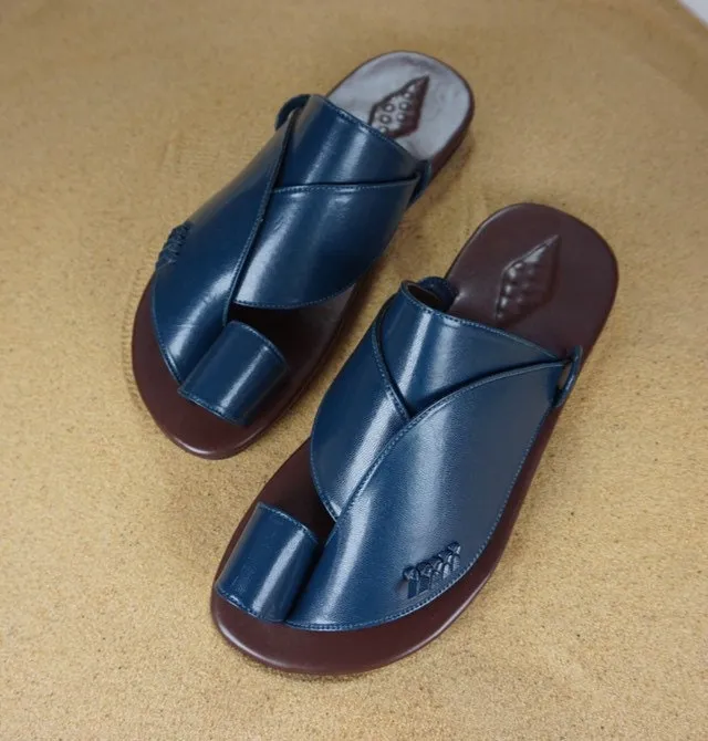 Mens Blue Vegan Leather Sandals ~ SandCruisers ~ Traditional Arabian Sandals ~ Great for Outdoors, Beaches, Parks, Lakes, Pools & Parties!