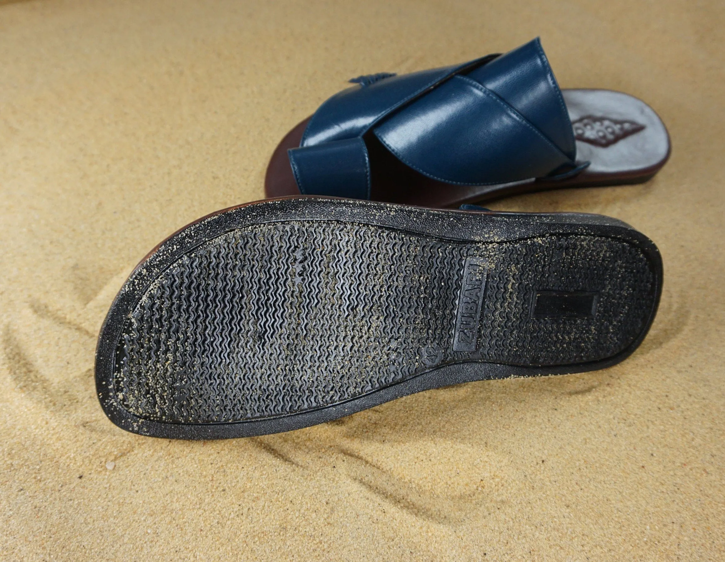 Mens Blue Vegan Leather Sandals ~ SandCruisers ~ Traditional Arabian Sandals ~ Great for Outdoors, Beaches, Parks, Lakes, Pools & Parties!