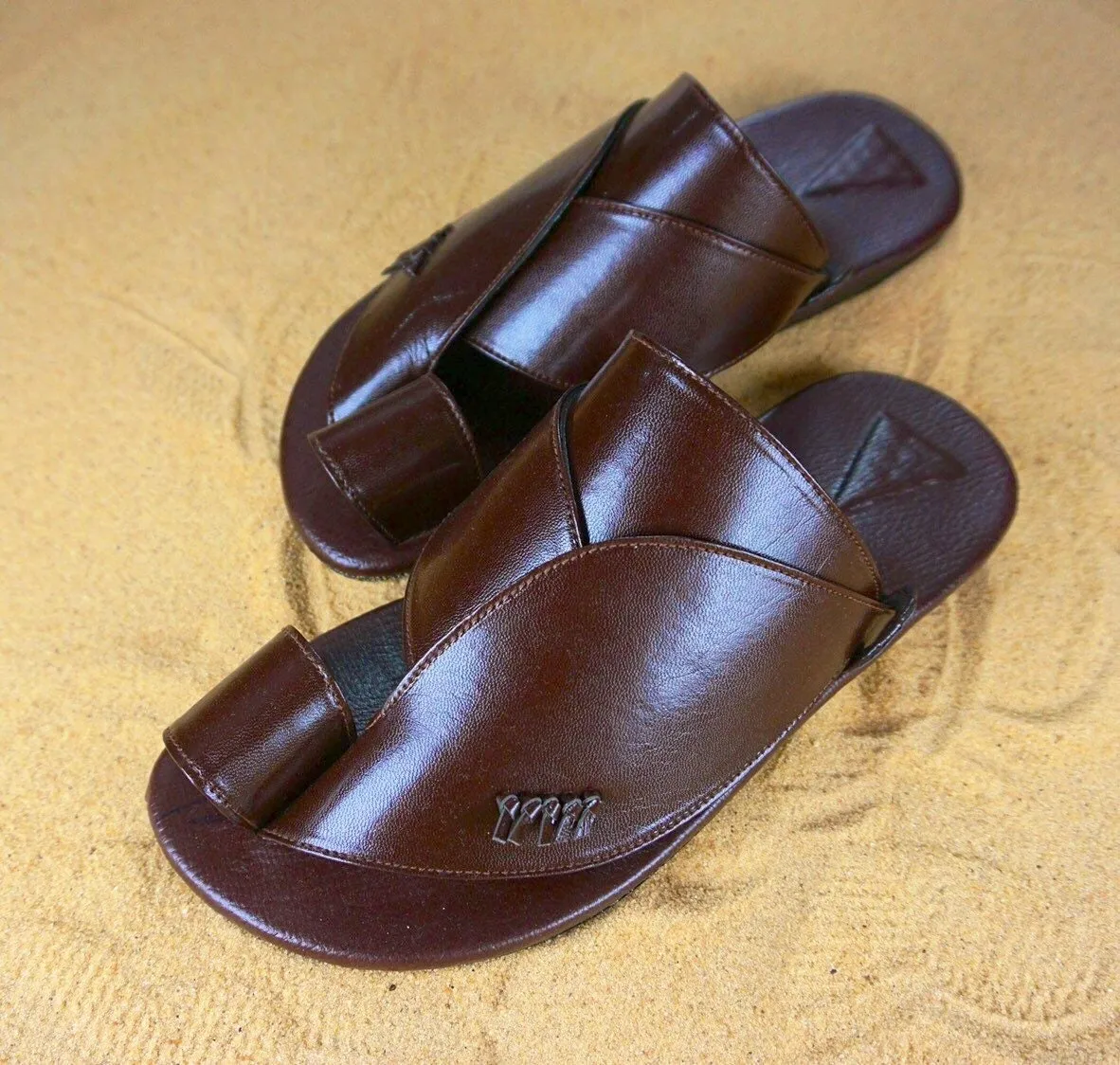 Mens Brown Vegan Leather Sandals ~ SandCruisers ~ Traditional Arabian Sandals ~ Great for Outdoors, Beaches, Parks, Lakes, Pools & Parties!