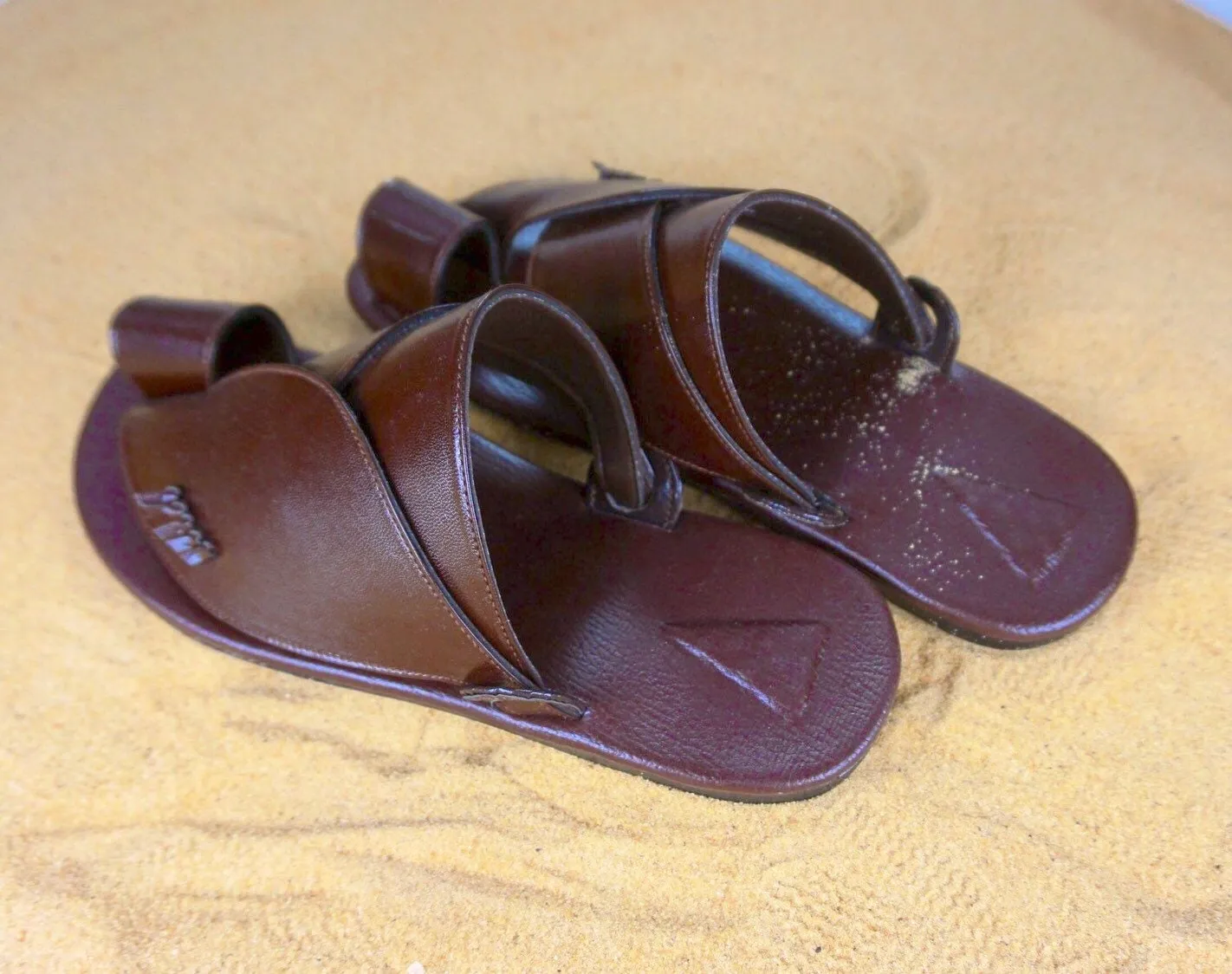 Mens Brown Vegan Leather Sandals ~ SandCruisers ~ Traditional Arabian Sandals ~ Great for Outdoors, Beaches, Parks, Lakes, Pools & Parties!