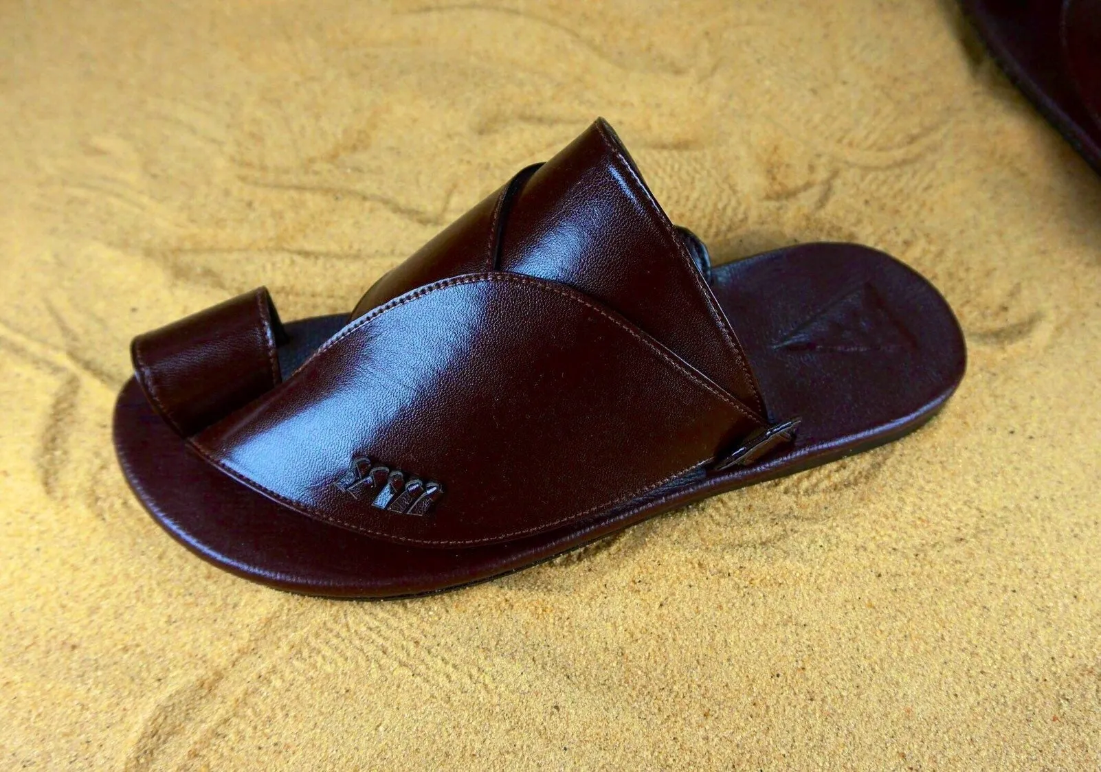 Mens Brown Vegan Leather Sandals ~ SandCruisers ~ Traditional Arabian Sandals ~ Great for Outdoors, Beaches, Parks, Lakes, Pools & Parties!