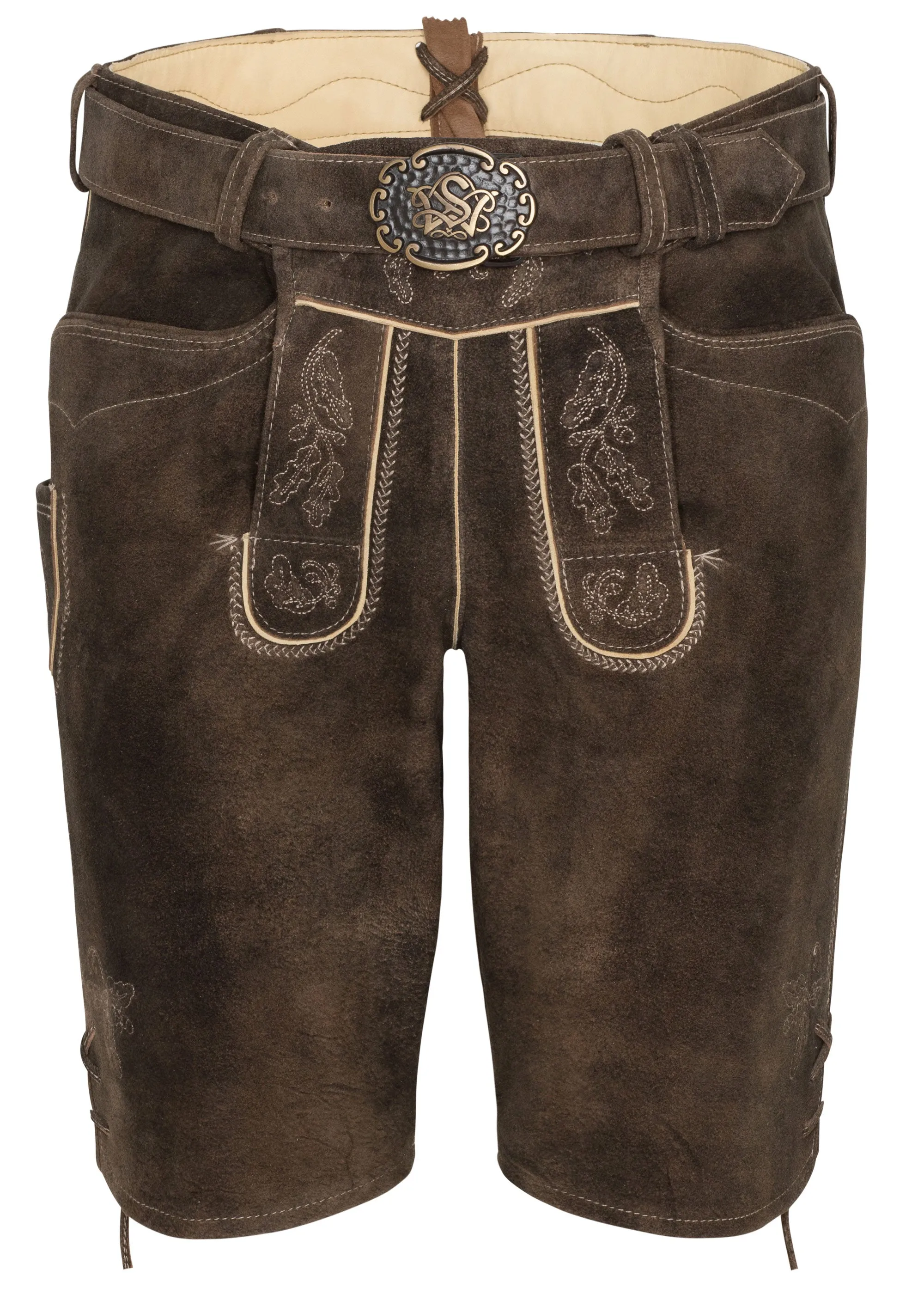 Men's Lederhosen "Veit" 45CM brown with Belt (48,52)