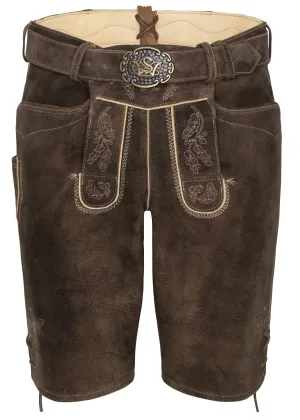 Men's Lederhosen "Veit" 45CM brown with Belt (48,52)