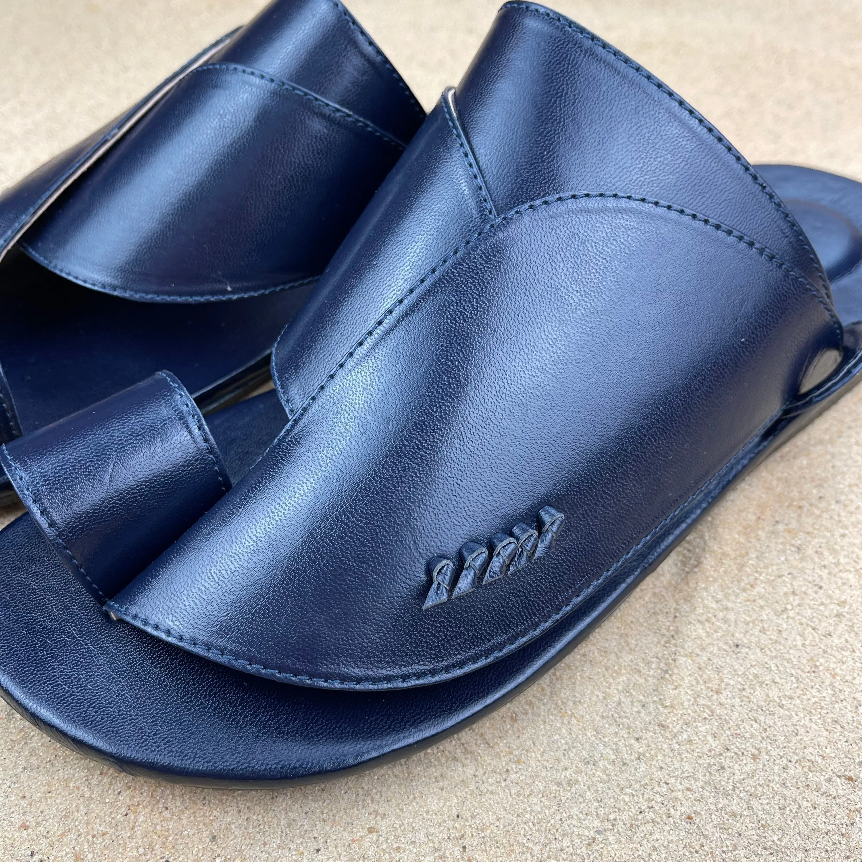 Mens Navy Blue Vegan Leather Sandals ~ SandCruisers ~ Traditional Arabian Sandals ~ Great for Outdoors, Beaches, Parks, Pools & Parties!