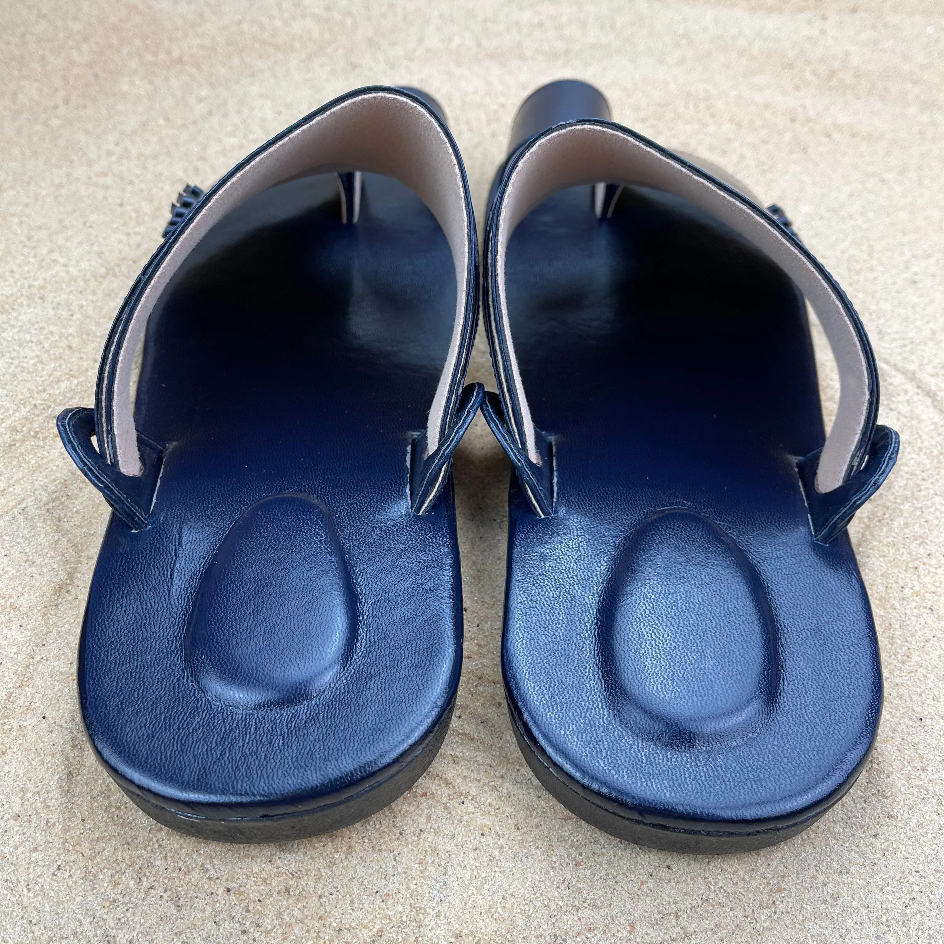 Mens Navy Blue Vegan Leather Sandals ~ SandCruisers ~ Traditional Arabian Sandals ~ Great for Outdoors, Beaches, Parks, Pools & Parties!