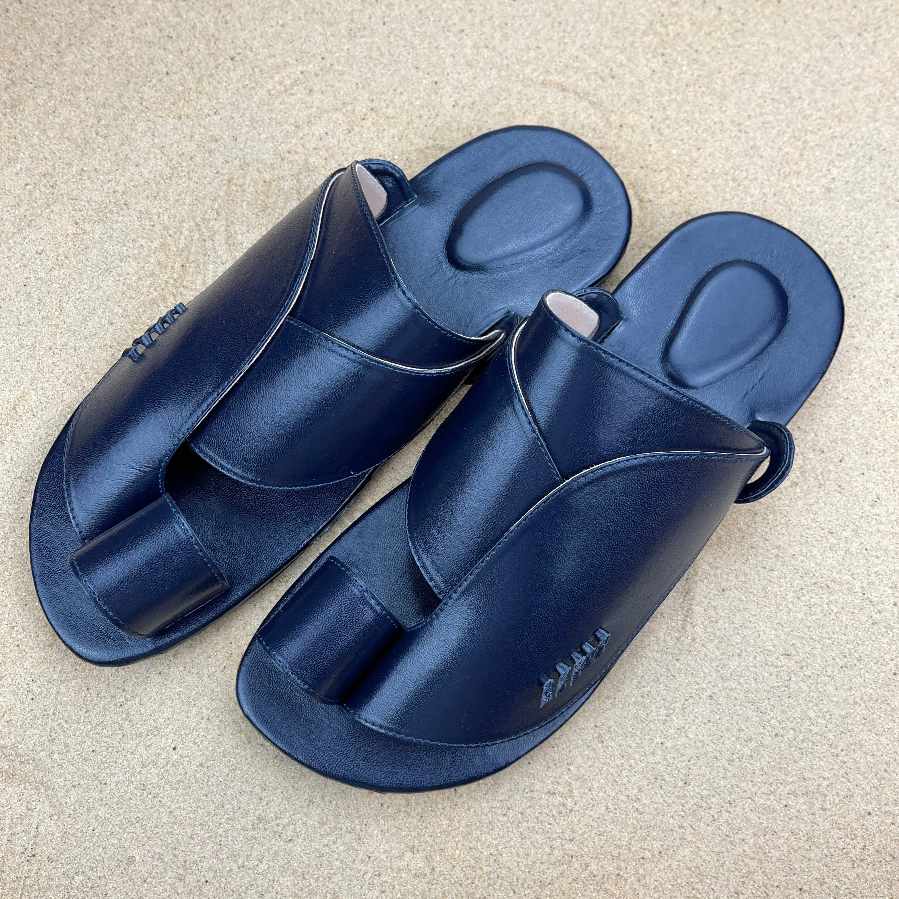 Mens Navy Blue Vegan Leather Sandals ~ SandCruisers ~ Traditional Arabian Sandals ~ Great for Outdoors, Beaches, Parks, Pools & Parties!