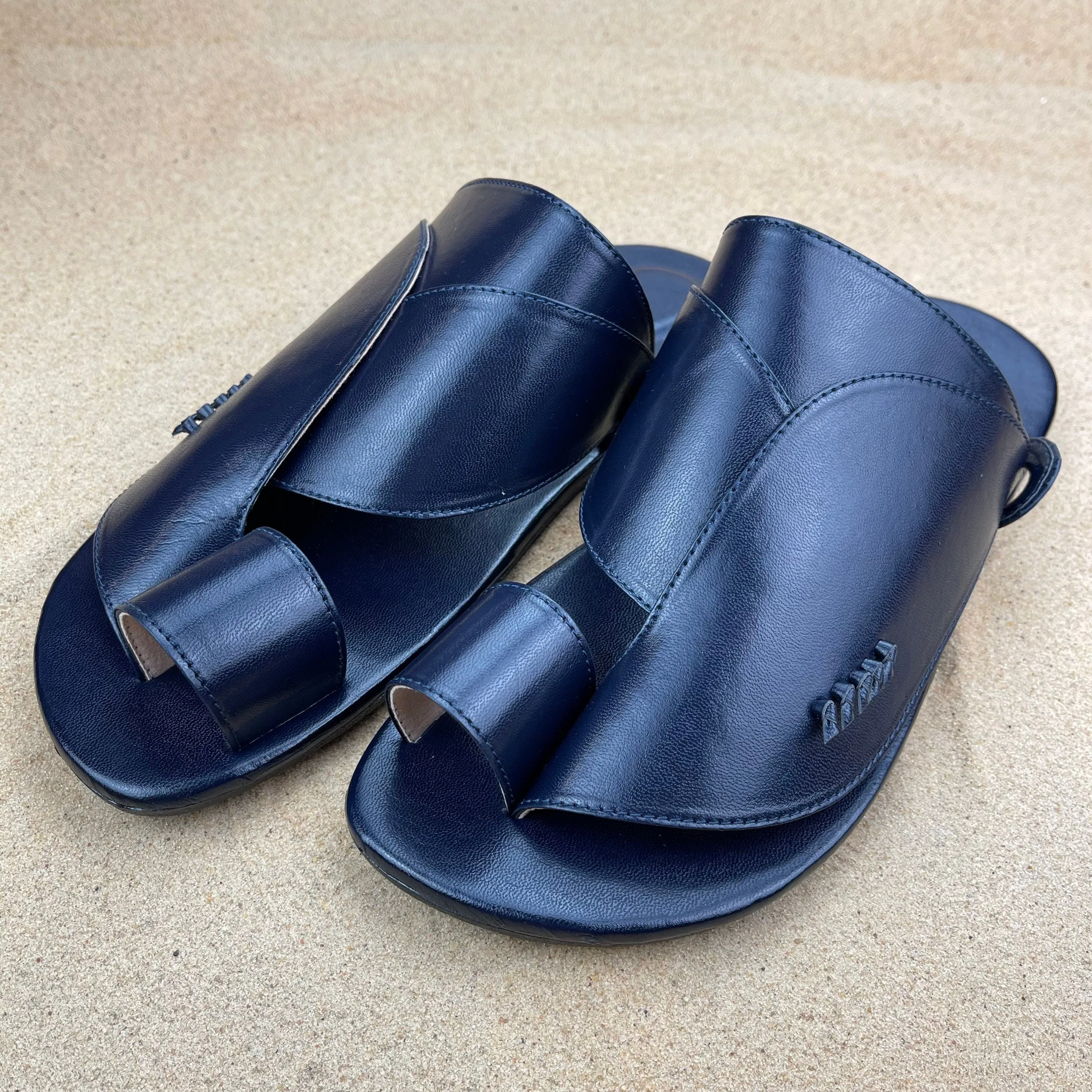 Mens Navy Blue Vegan Leather Sandals ~ SandCruisers ~ Traditional Arabian Sandals ~ Great for Outdoors, Beaches, Parks, Pools & Parties!