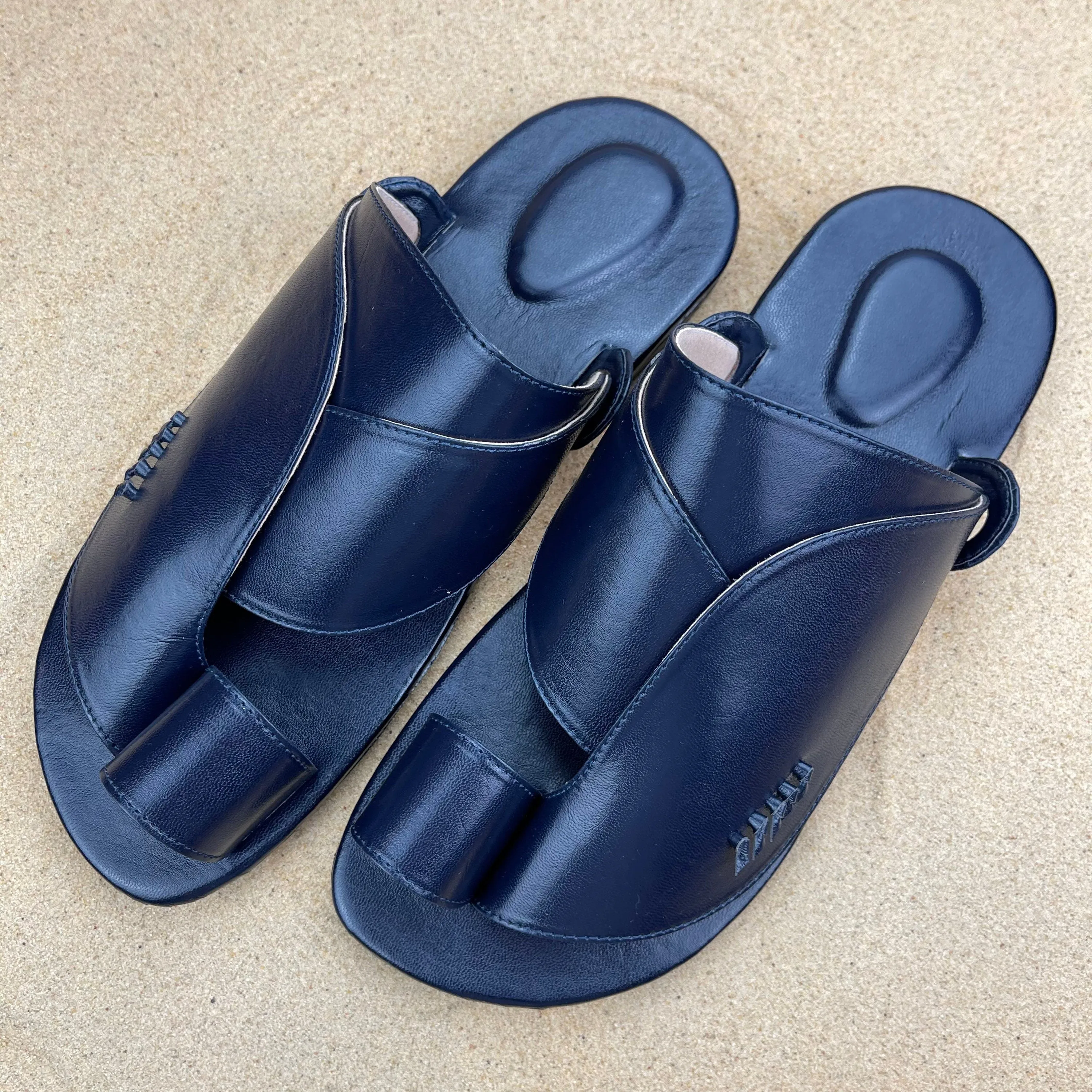 Mens Navy Blue Vegan Leather Sandals ~ SandCruisers ~ Traditional Arabian Sandals ~ Great for Outdoors, Beaches, Parks, Pools & Parties!