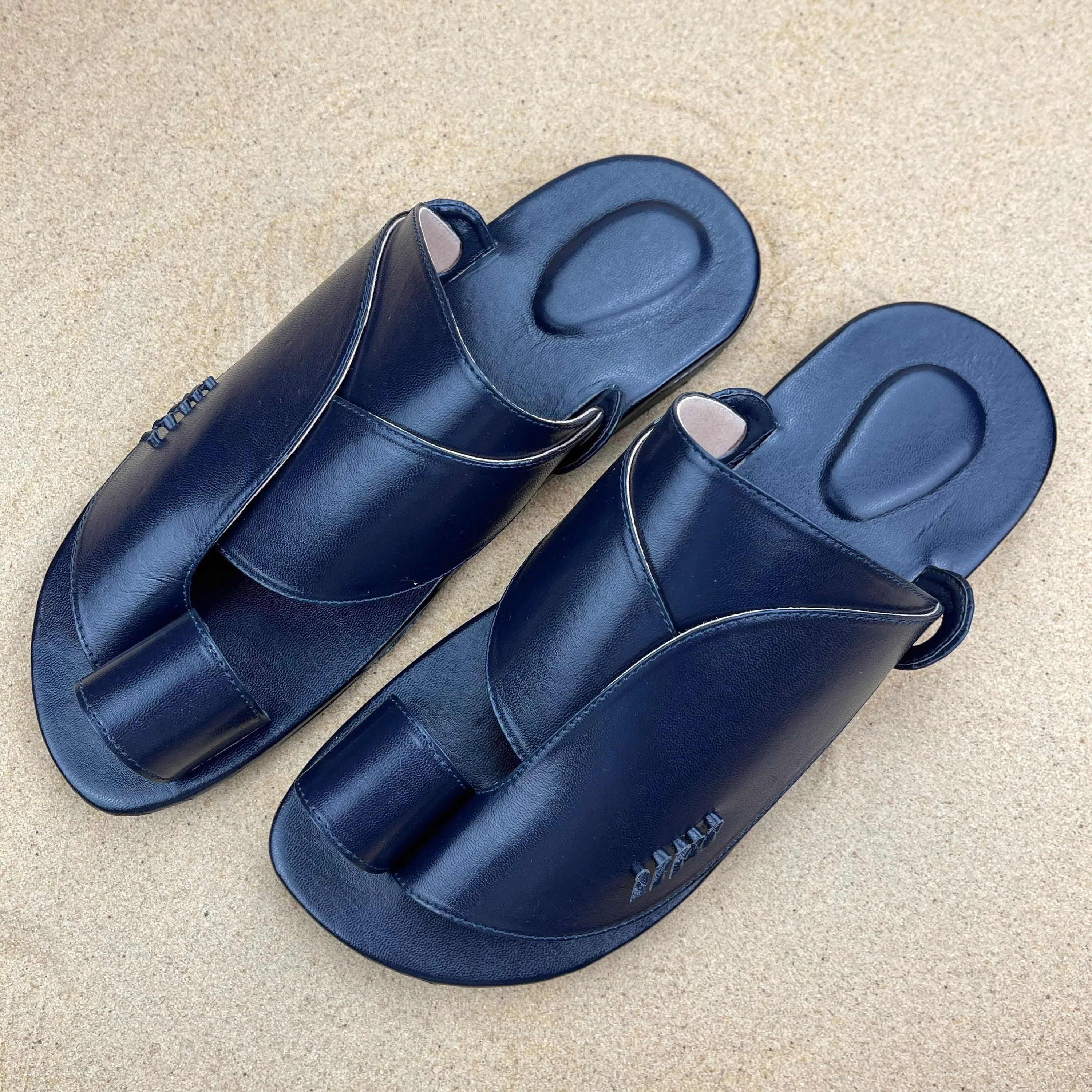 Mens Navy Blue Vegan Leather Sandals ~ SandCruisers ~ Traditional Arabian Sandals ~ Great for Outdoors, Beaches, Parks, Pools & Parties!