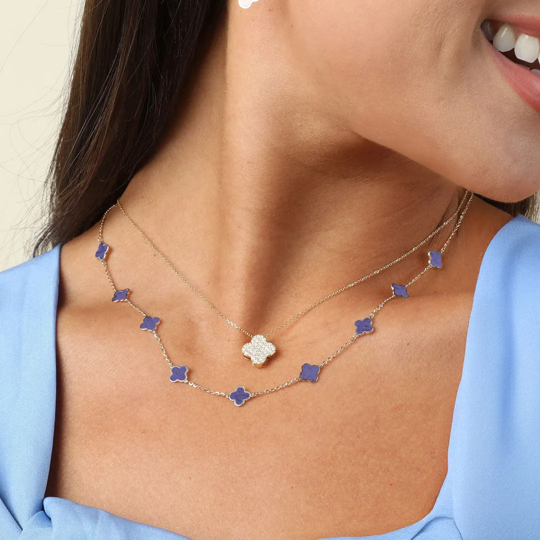Mini Amethyst Clover Necklace