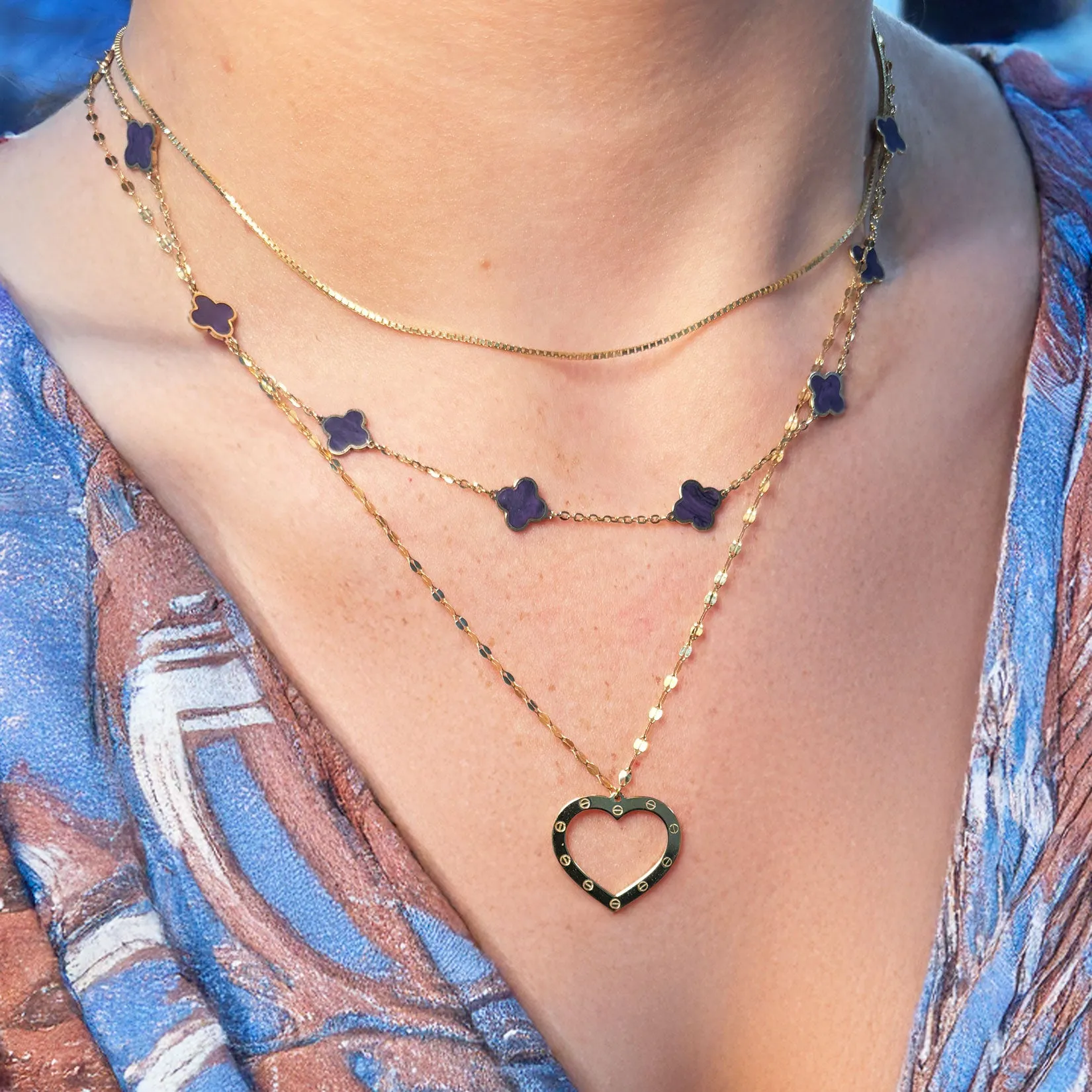 Mini Amethyst Clover Necklace