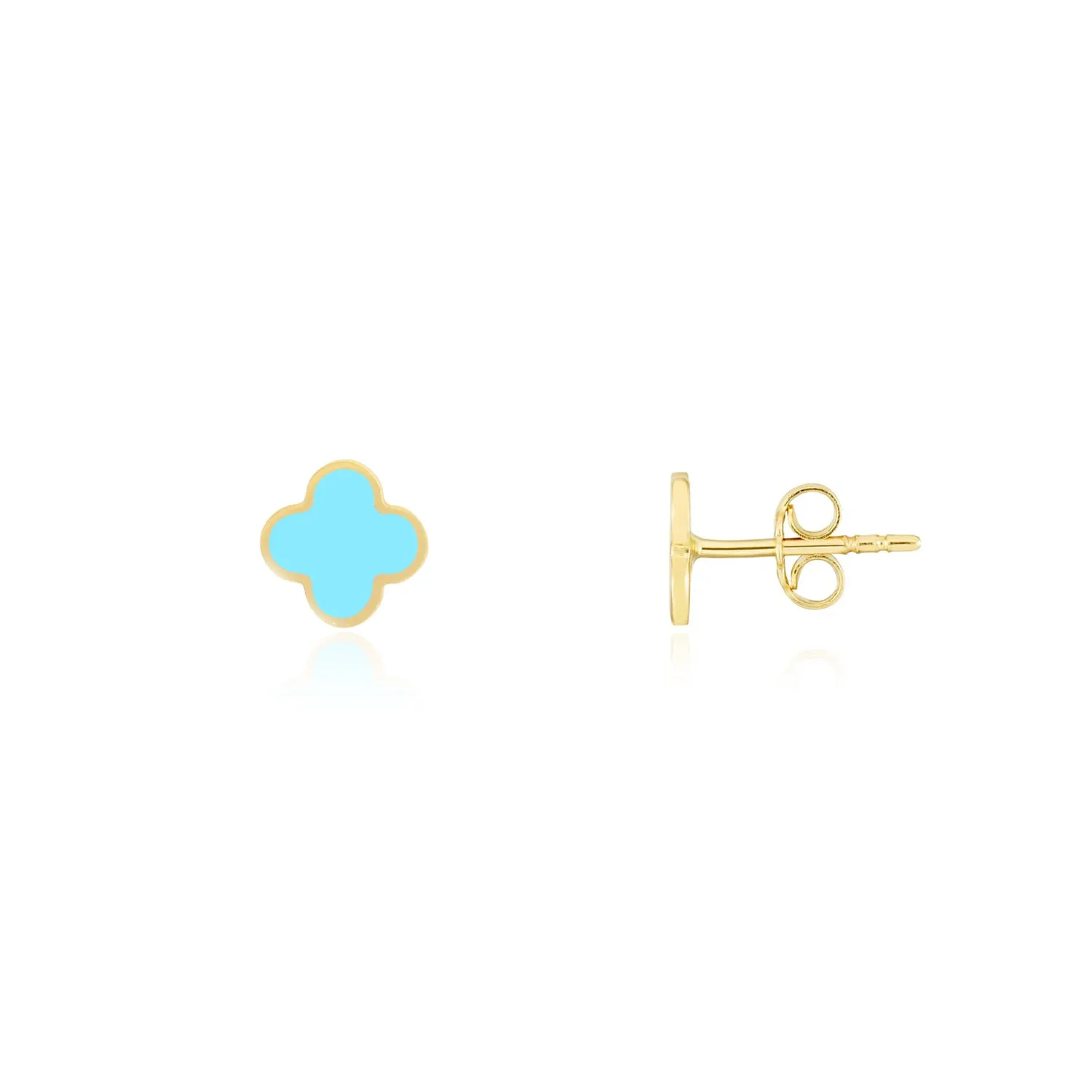 Mini Turquoise Clover Stud Earrings