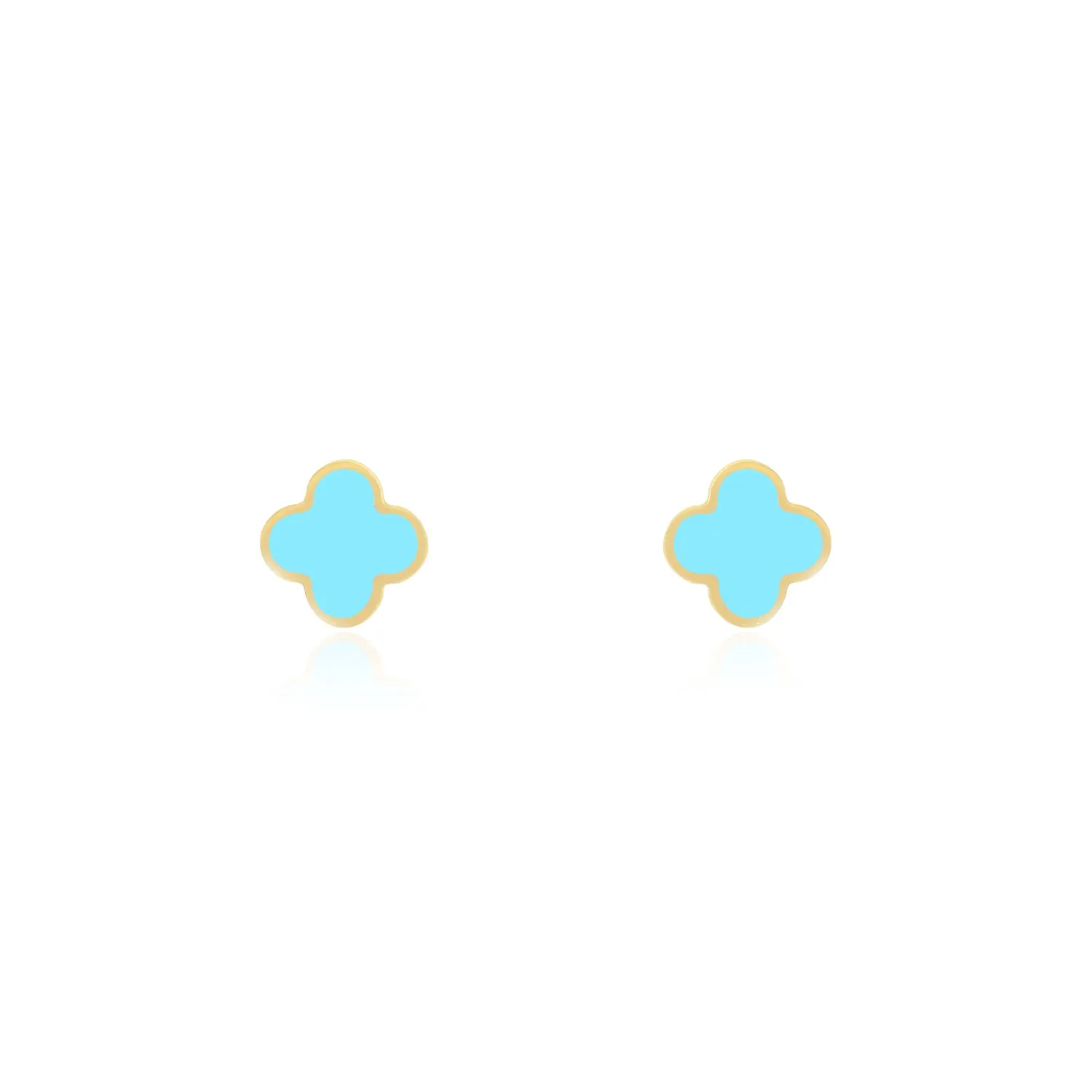 Mini Turquoise Clover Stud Earrings