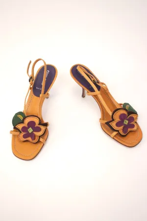 Miu Miu Floral Appliqué Heels