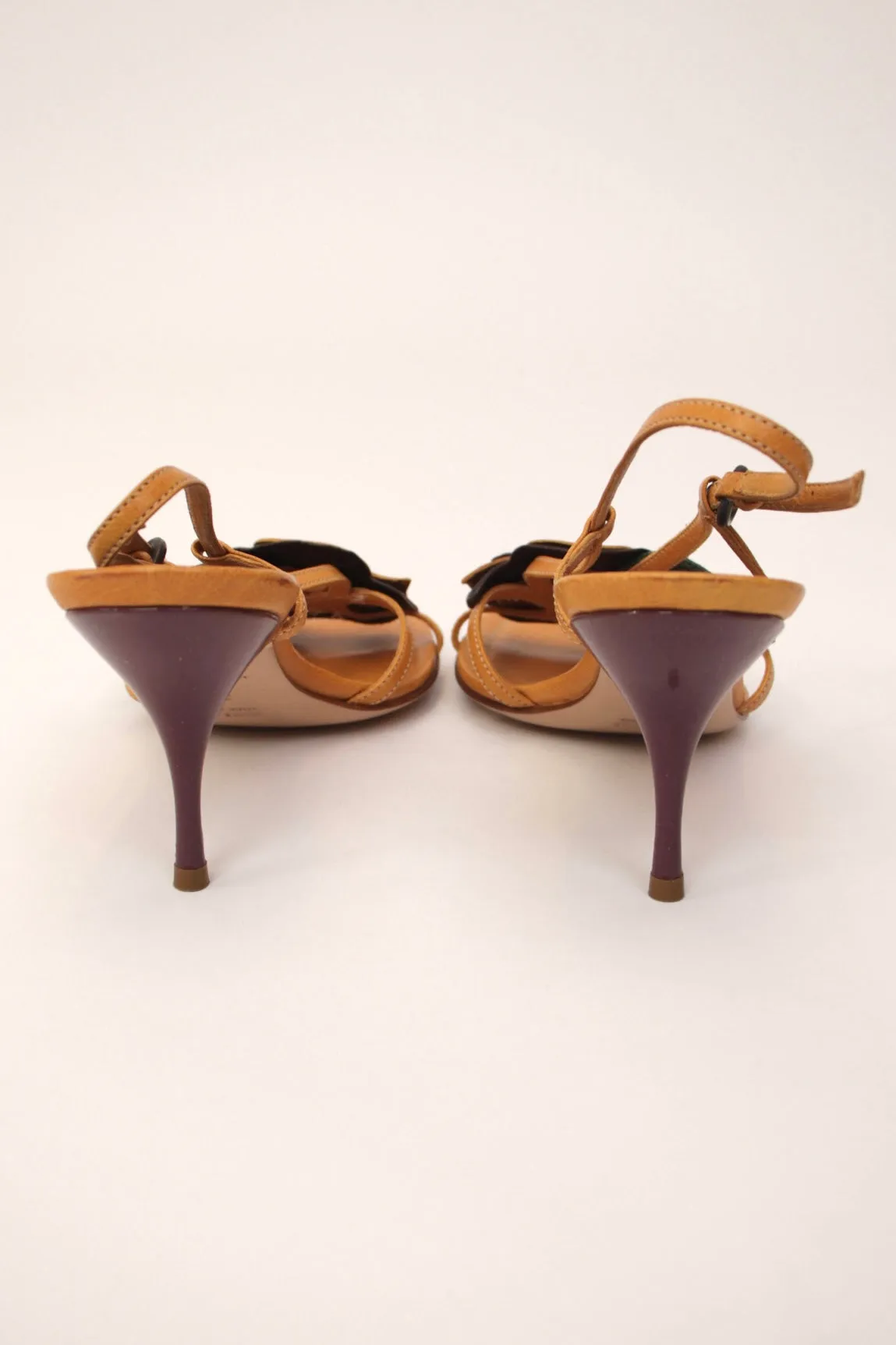 Miu Miu Floral Appliqué Heels