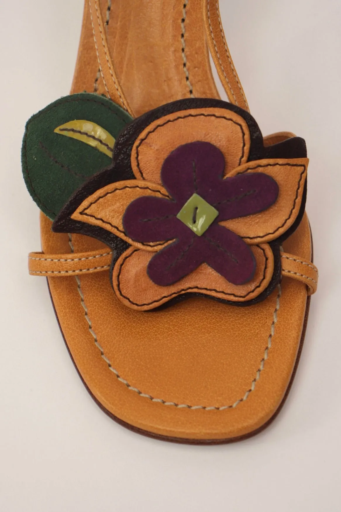 Miu Miu Floral Appliqué Heels