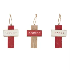 Mud Pie Sentiment Small Rugged Cross Ornament