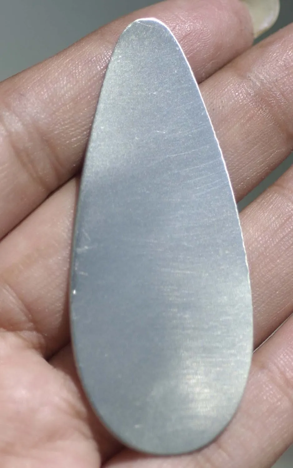 Nickel Silver Large Pointed Teardrop 62.5mm x 26mm Blank for Stamping Texturing Soldering Shape Charms Jewelry Making Blanks